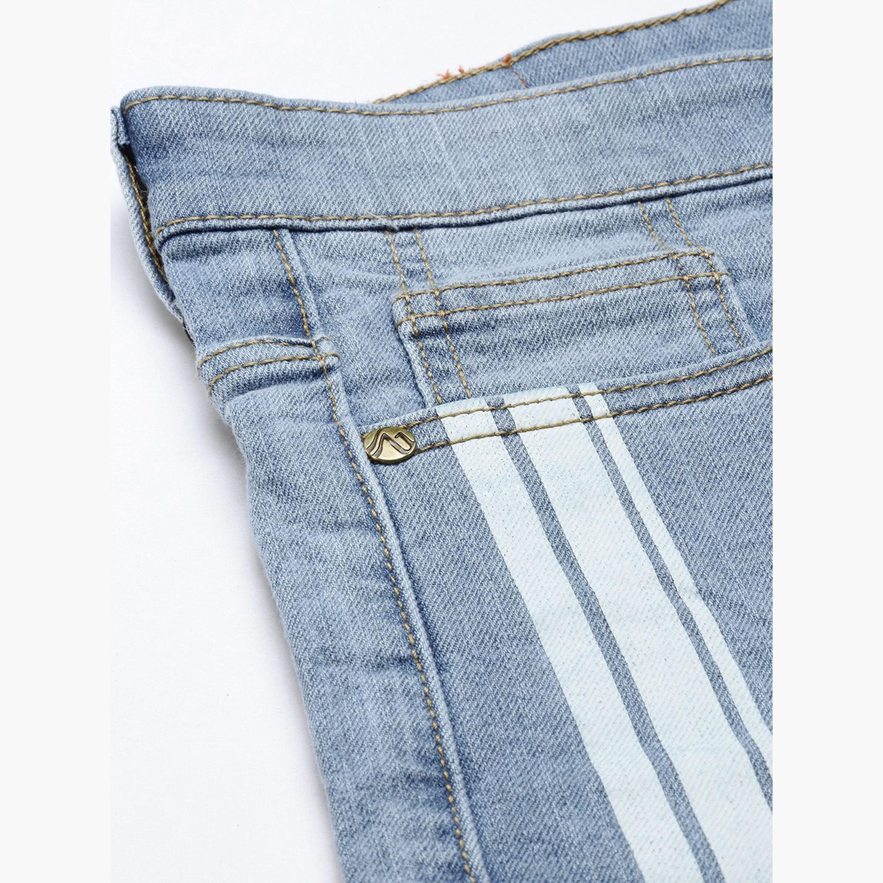 The Indian Garage Co X Styli Men Blue Striped Denim Shorts-men-clothing-bottoms-shorts-image-5