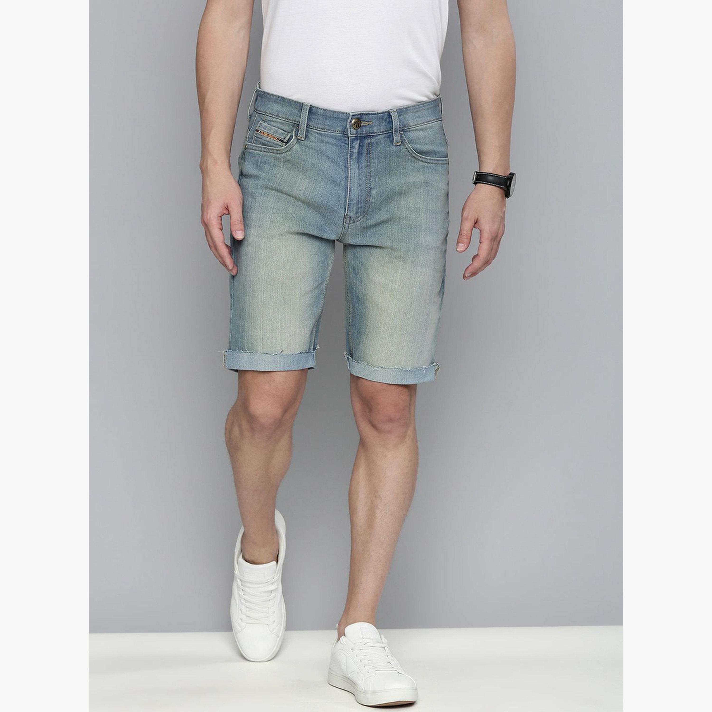 ذا انديان كراج كو × ستايلي - شورت جينز رجالي بلون ممزوج-men-clothing-bottoms-shorts-image-1
