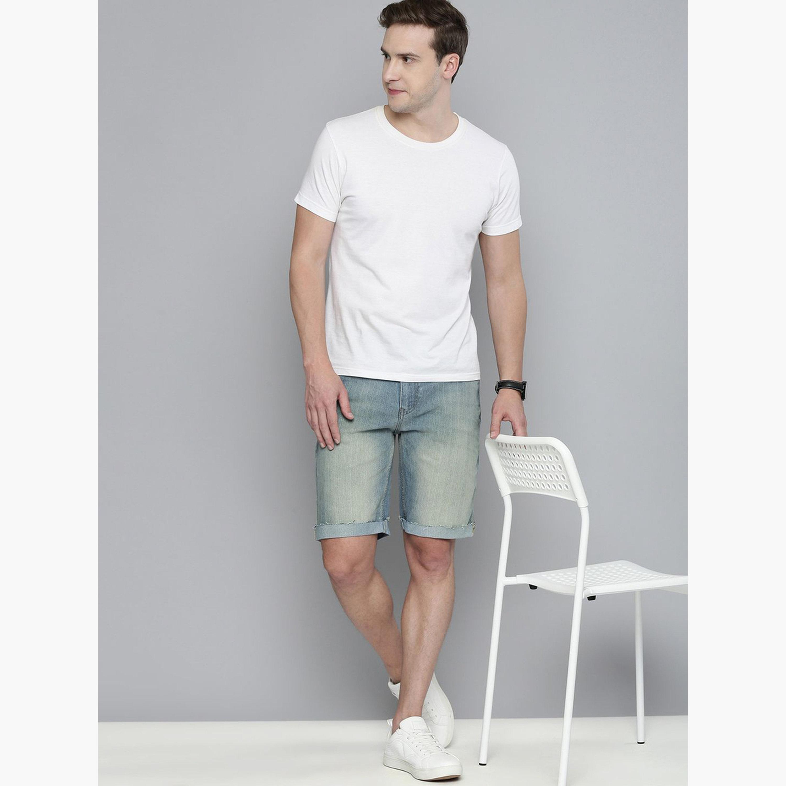 ذا انديان كراج كو × ستايلي - شورت جينز رجالي بلون ممزوج-men-clothing-bottoms-shorts-image-2
