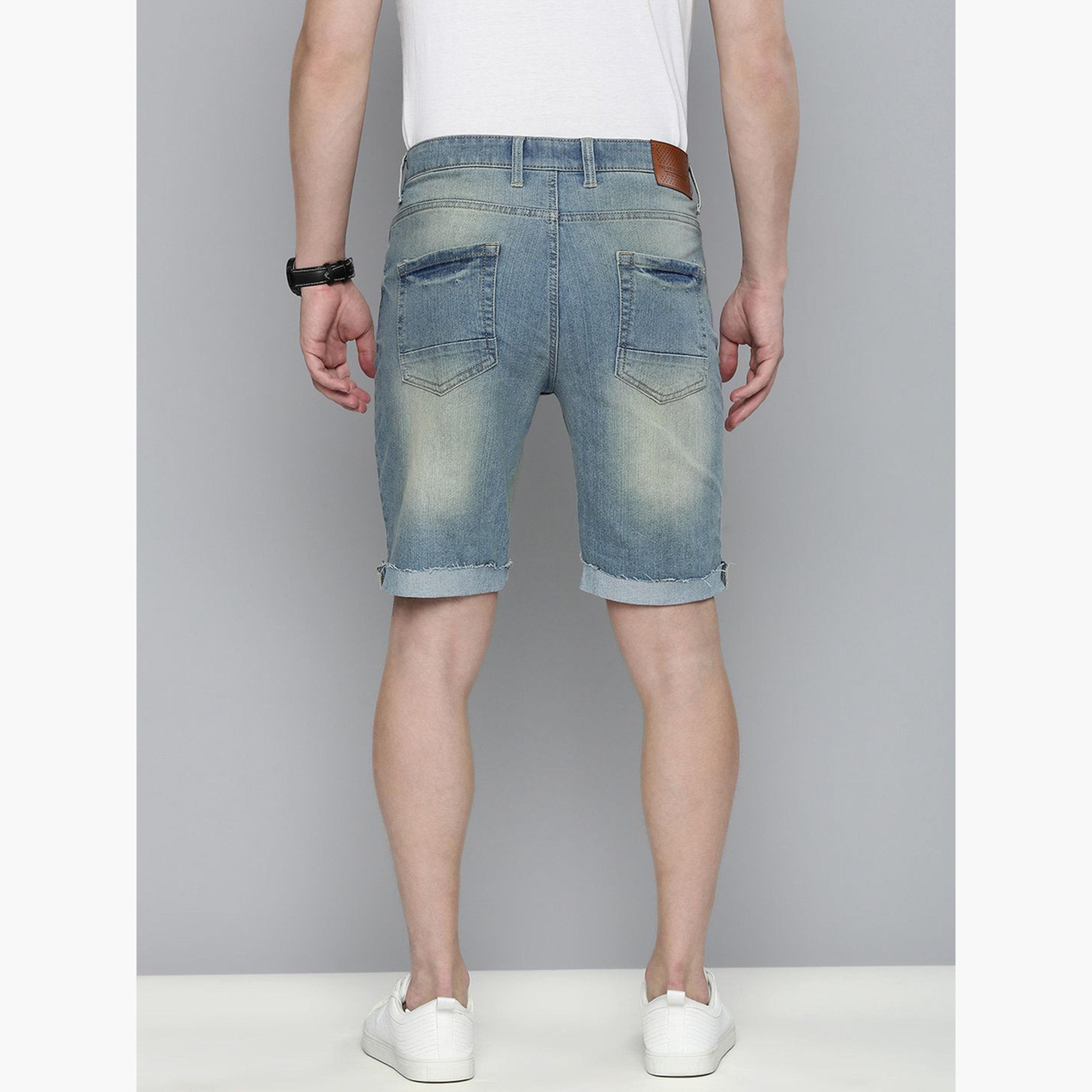 ذا انديان كراج كو × ستايلي - شورت جينز رجالي بلون ممزوج-men-clothing-bottoms-shorts-image-3
