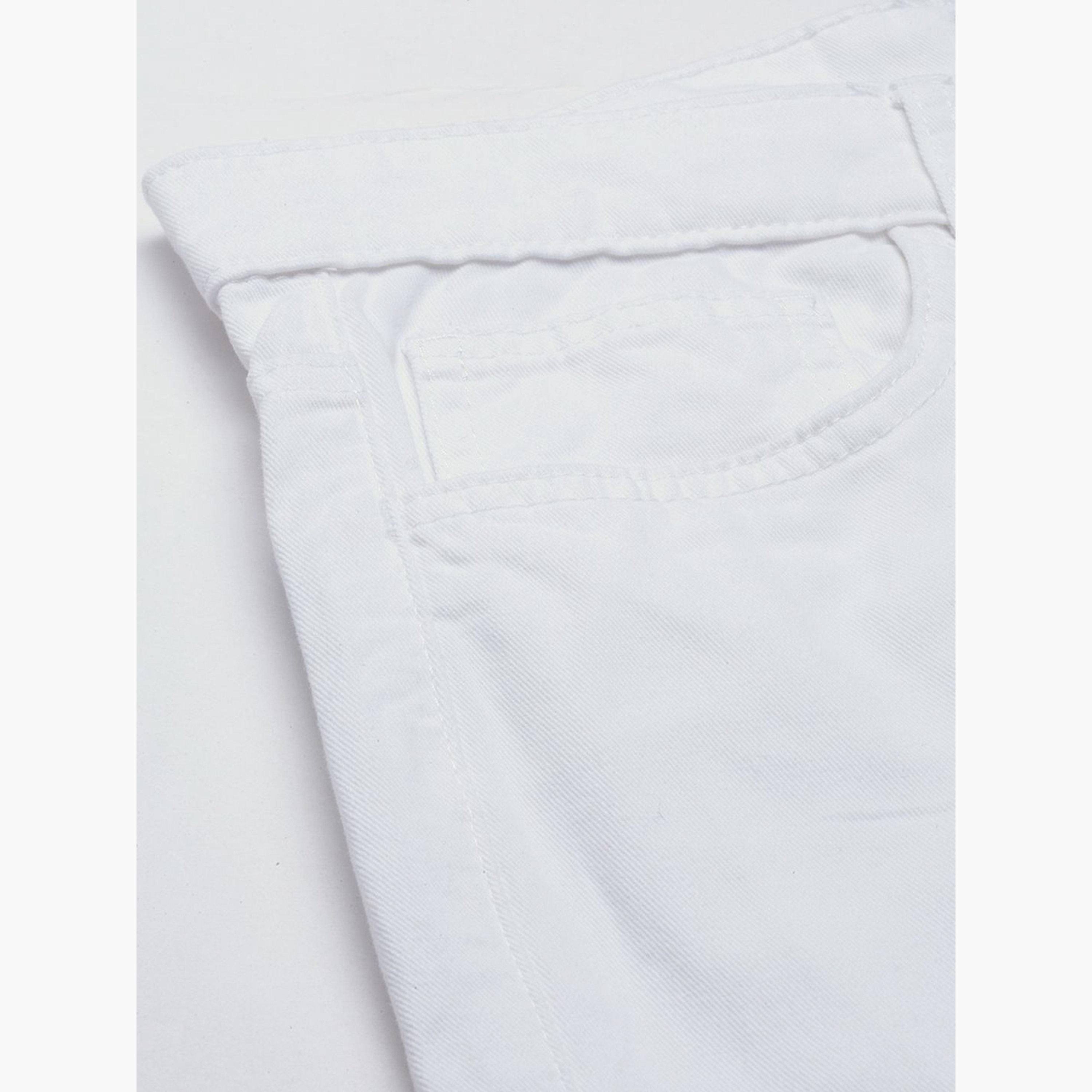 The Indian Garage Co X Styli Men White Slim Fit Solid Shorts-men-clothing-bottoms-shorts-image-5
