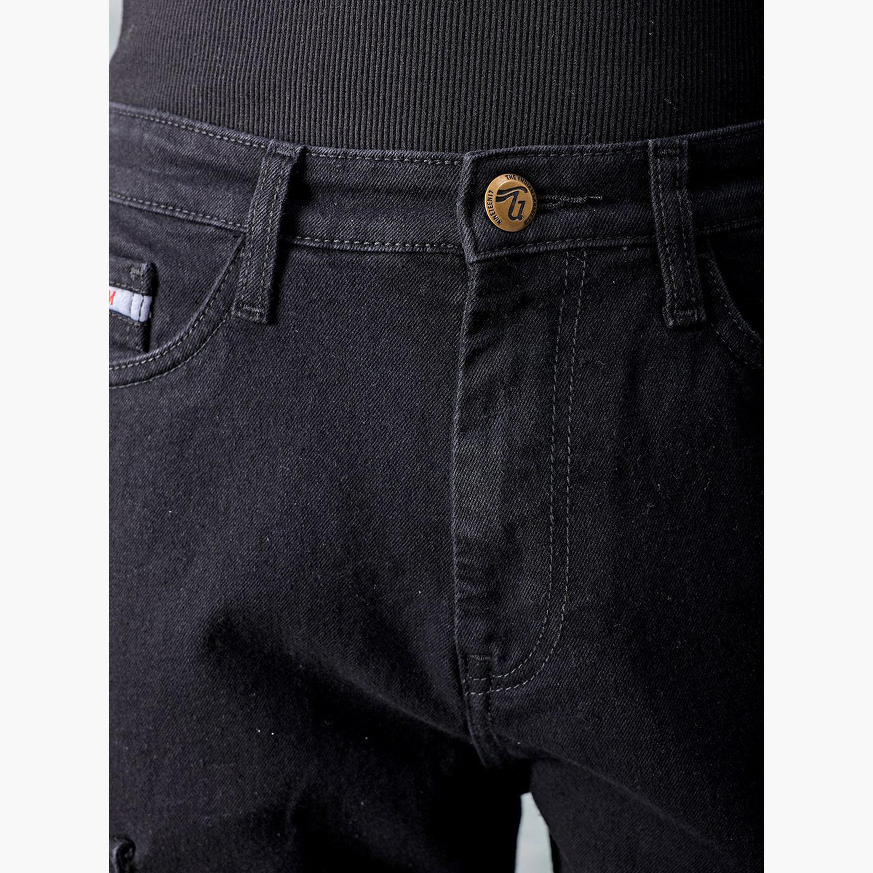 ذا انديان كراج كو × ستايلي - شورت رجالي أسود سادة-men-clothing-bottoms-shorts-image-6