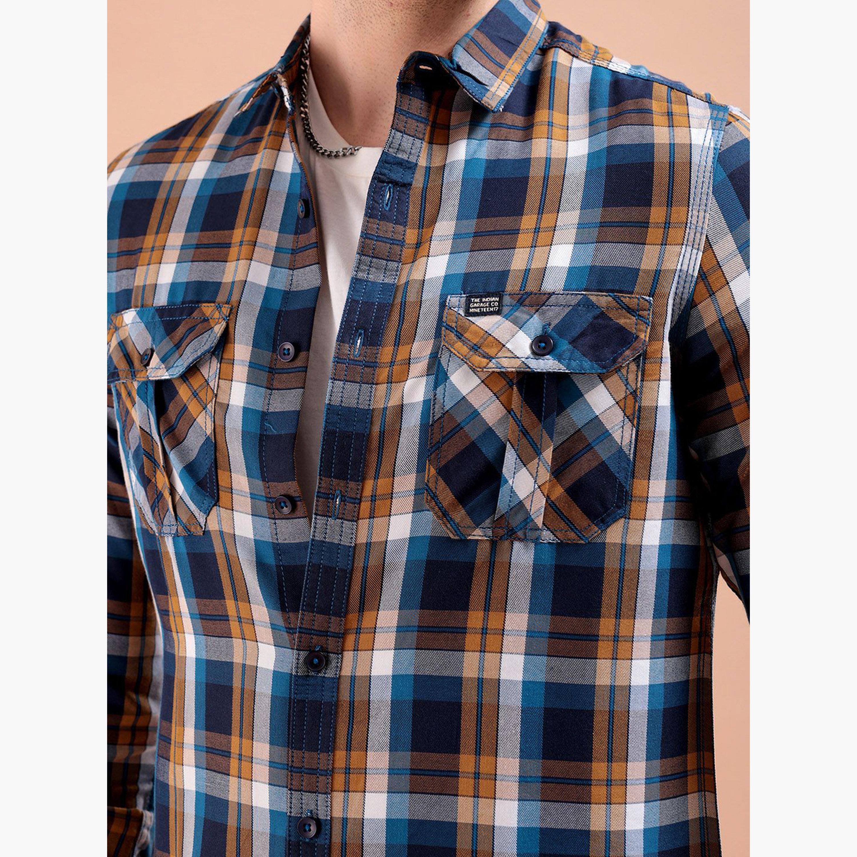 ذا انديان كراج كو × ستايلي - قميص رجالي تصميم نحيف بني كاكي-men-clothing-shirts-image-5