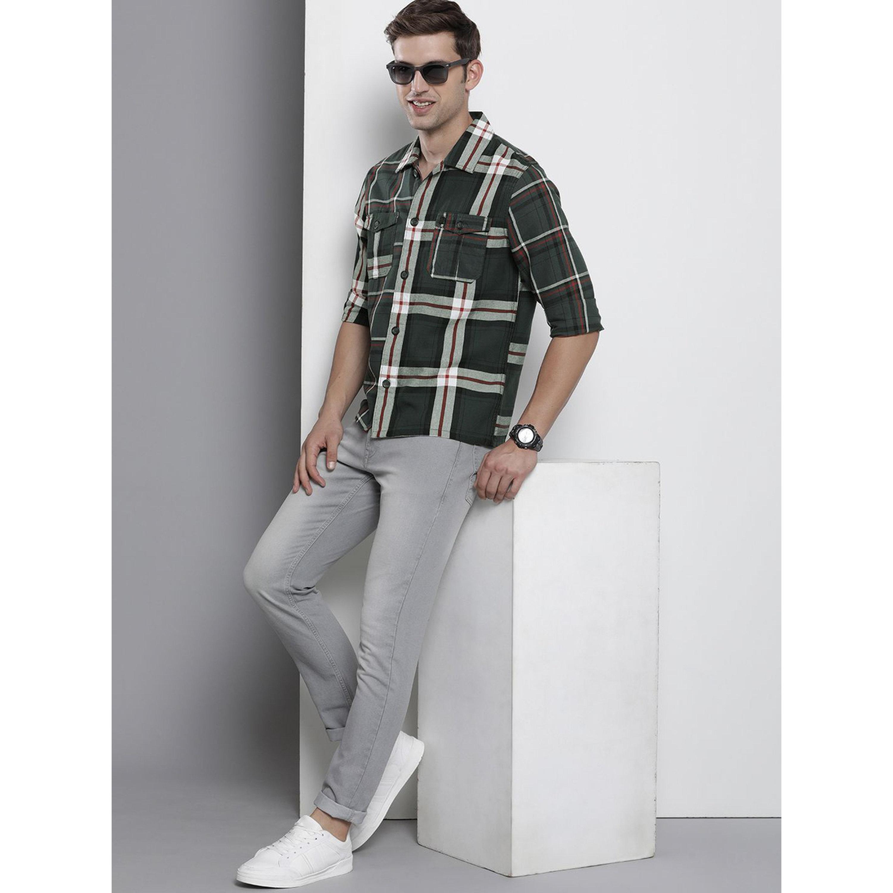 The Indian Garage Co X Styli Men Regular Fit Grey Checked Shirt-men-clothing-shirts-image-2