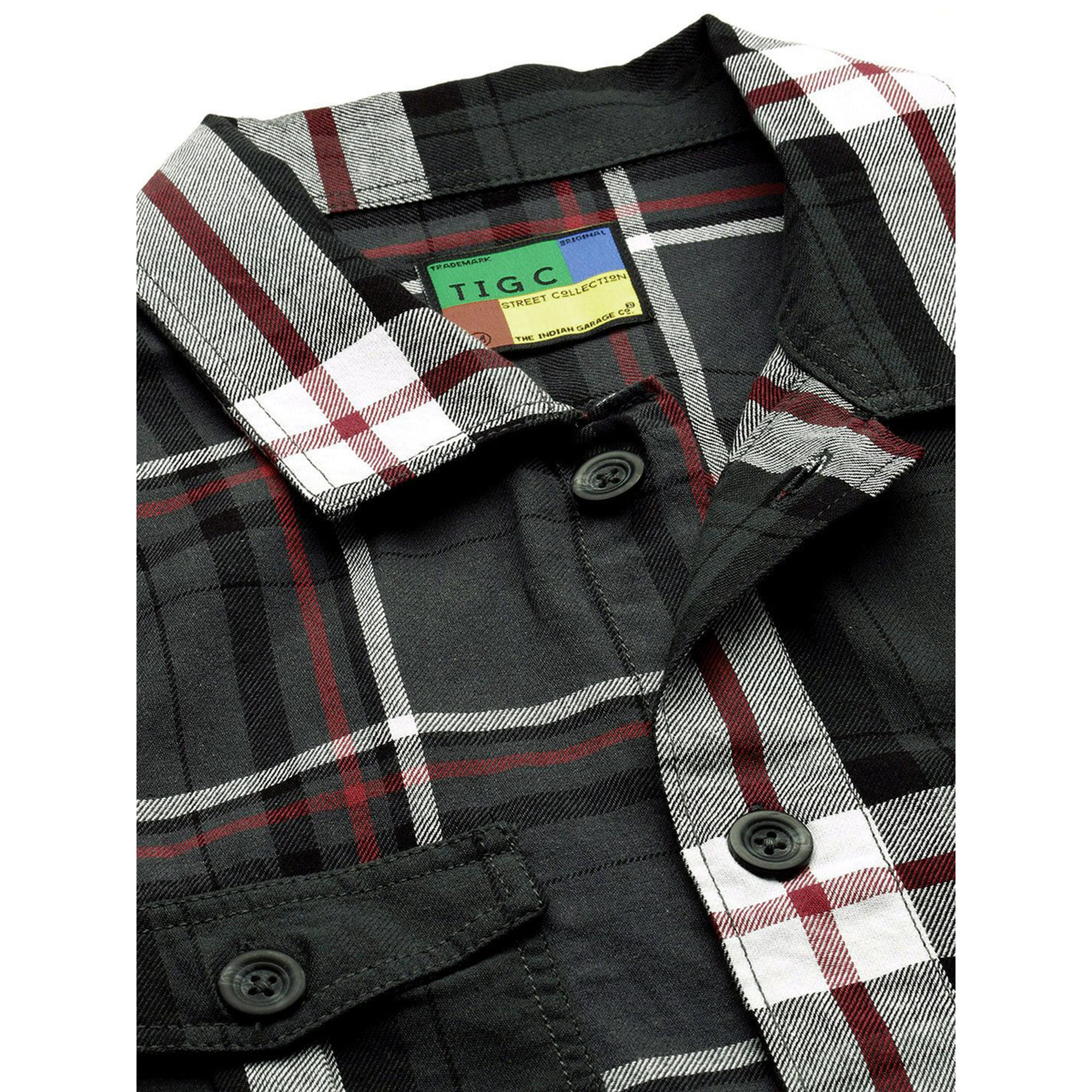 The Indian Garage Co X Styli Men Regular Fit Grey Checked Shirt-men-clothing-shirts-image-5