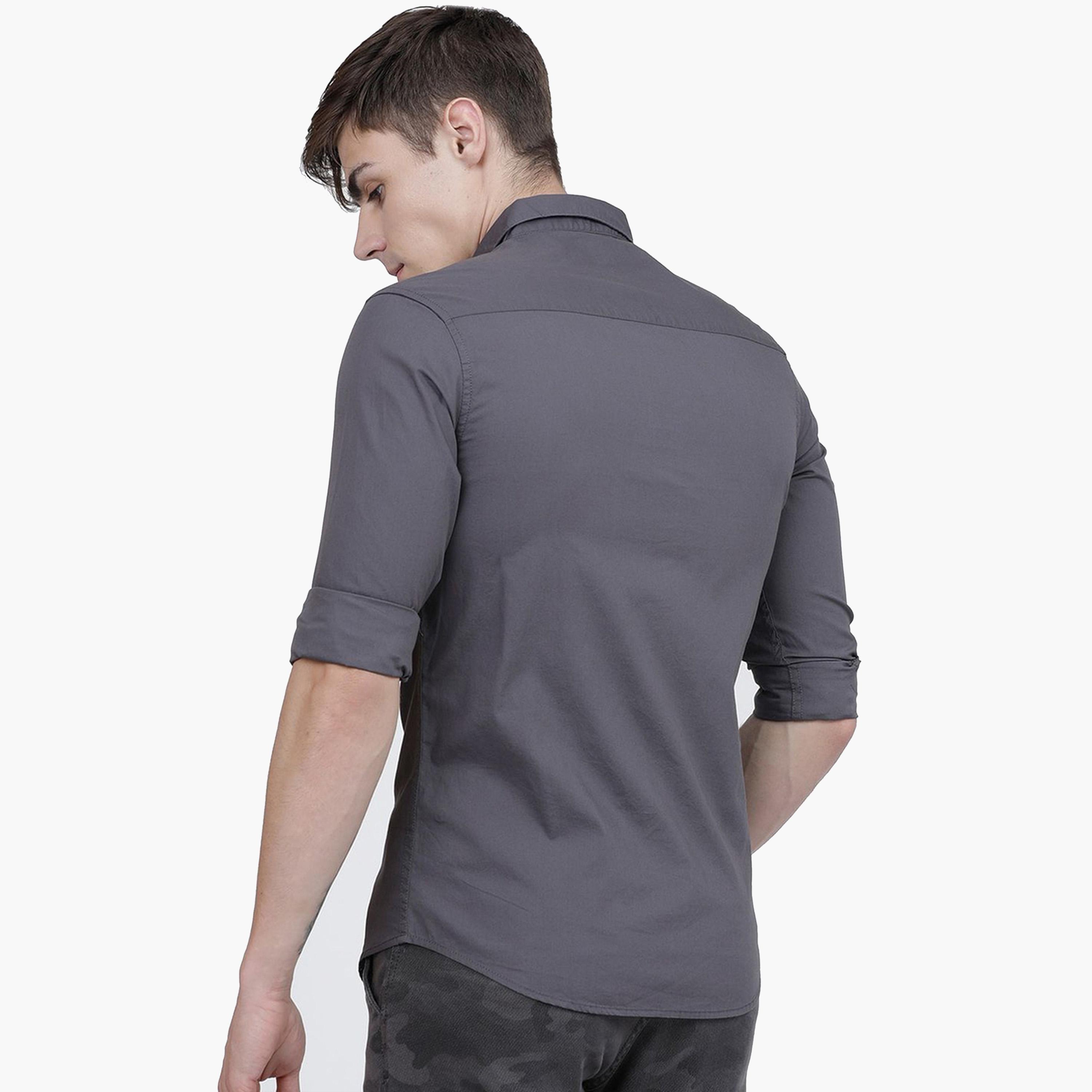 The Indian Garage Co X Styli Men Slim Fit Grey Placement Printed Shirt-men-clothing-shirts-image-3