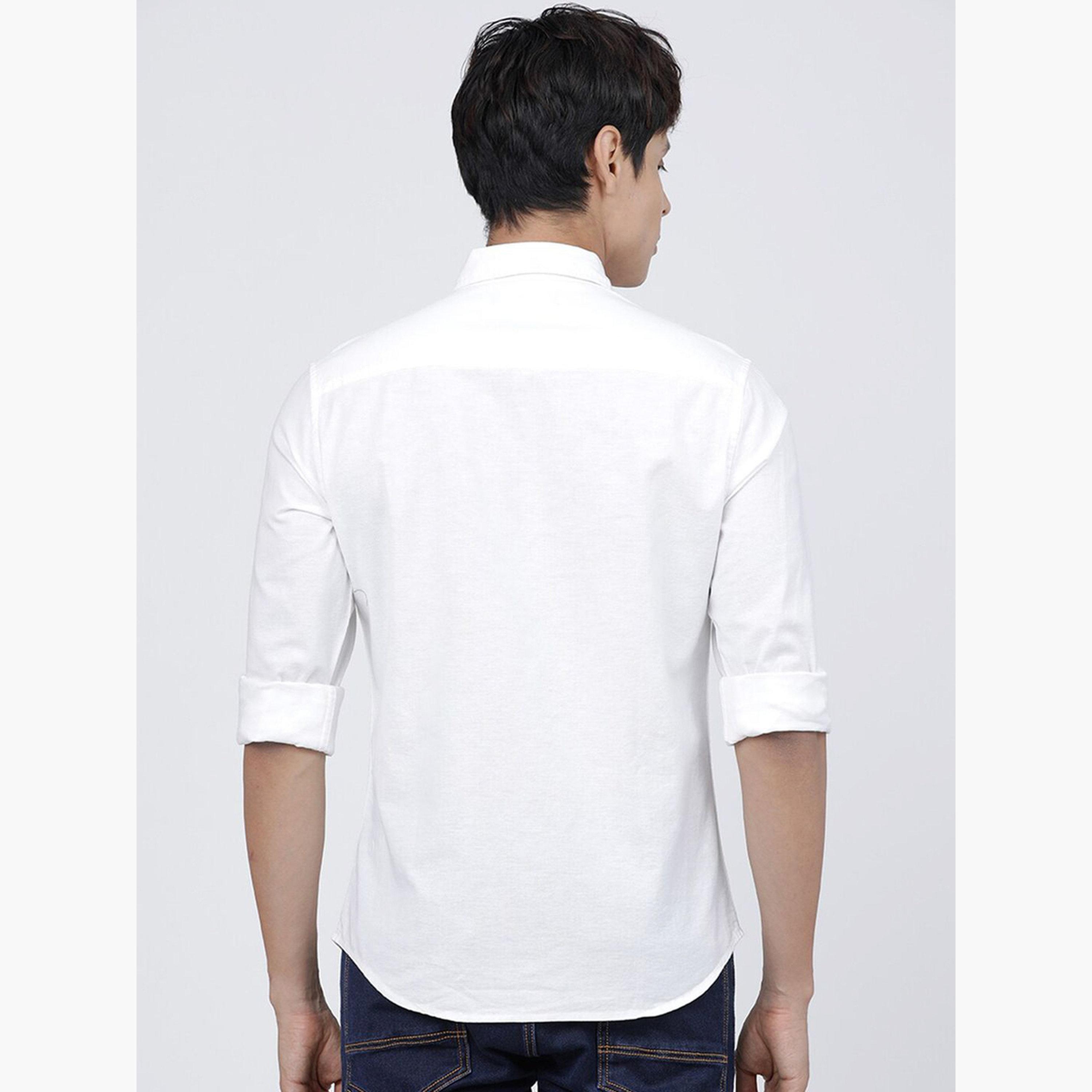 ذا انديان كراج كو × ستايلي - قميص رجالي أبيض من القطن تصميم نحيف-men-clothing-shirts-image-4