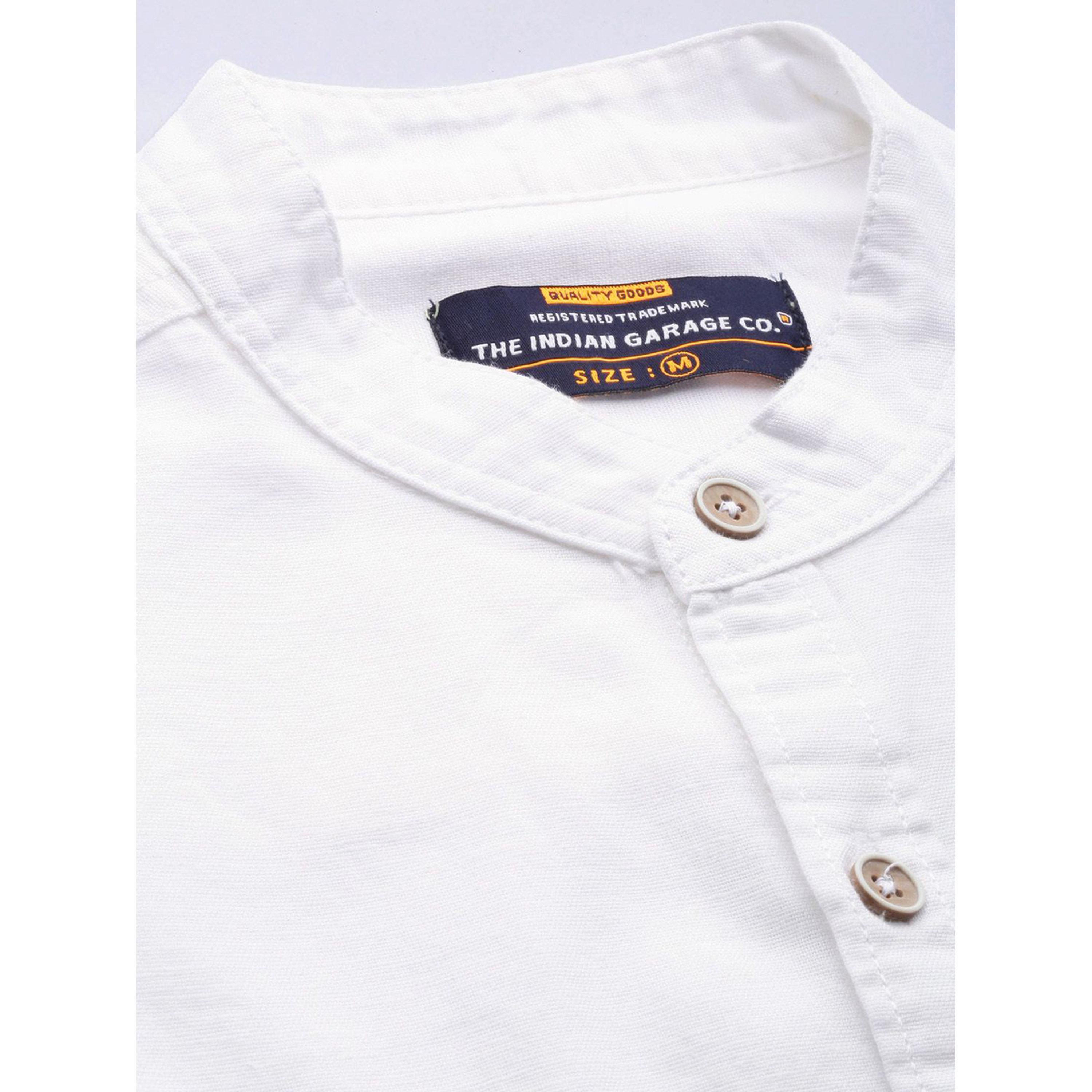 The Indian Garage Co X Styli Men White Mandarin Collar Slim Fit Shirt-men-clothing-shirts-image-5