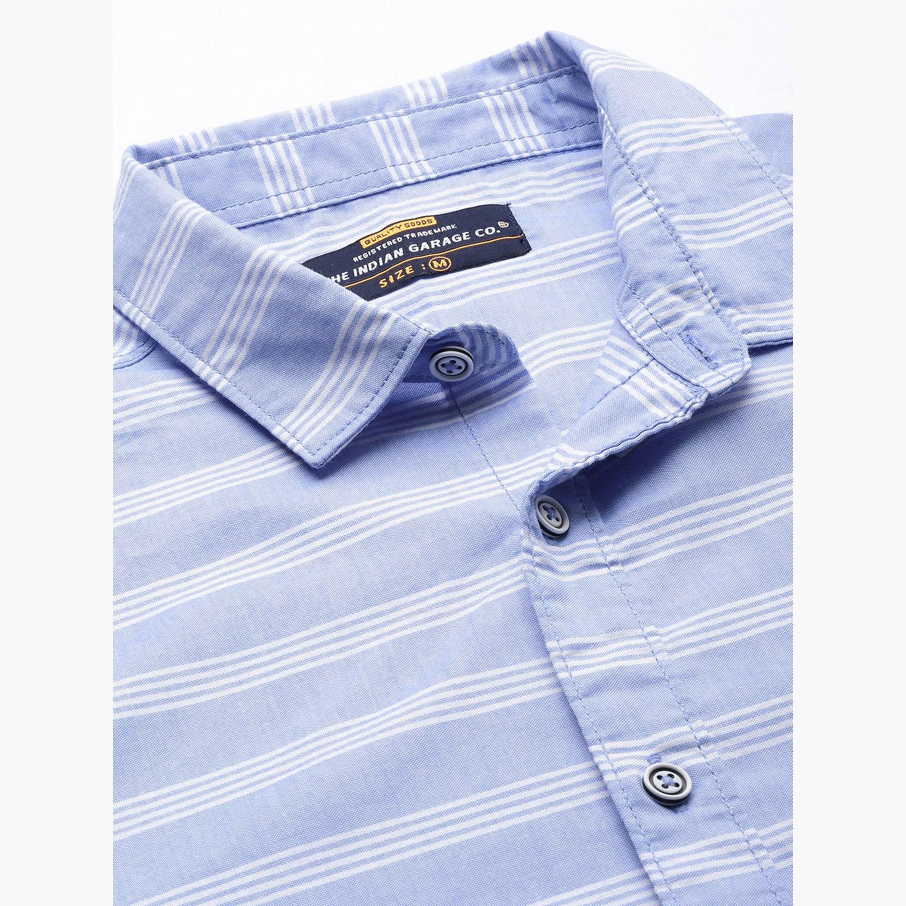 The Indian Garage Co X Styli Men Blue Slim Fit Striped Shirt-men-clothing-shirts-image-5