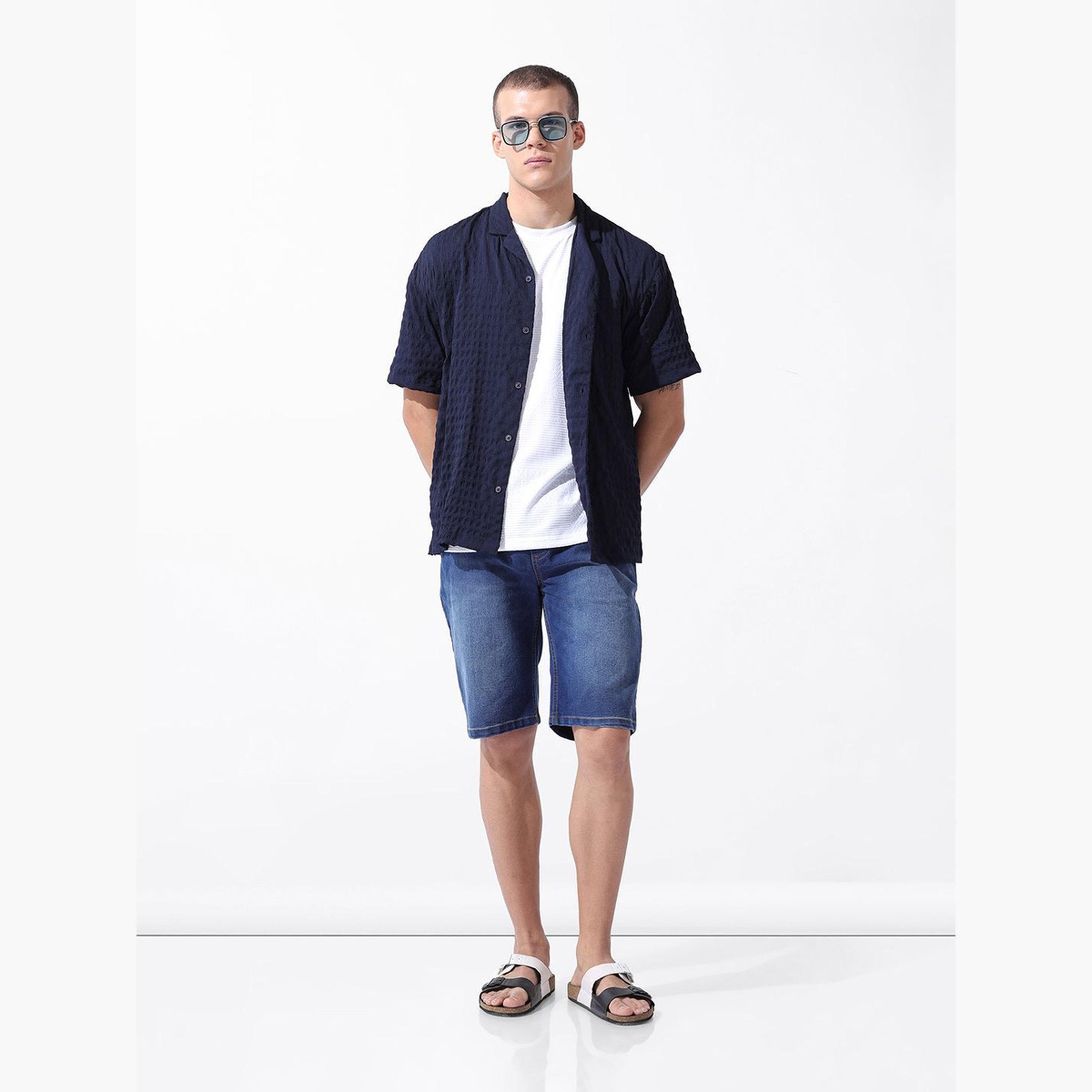 The Indian Garage Co X Styli Men Navy Blue Relaxed Fit Shirt-men-clothing-shirts-image-6