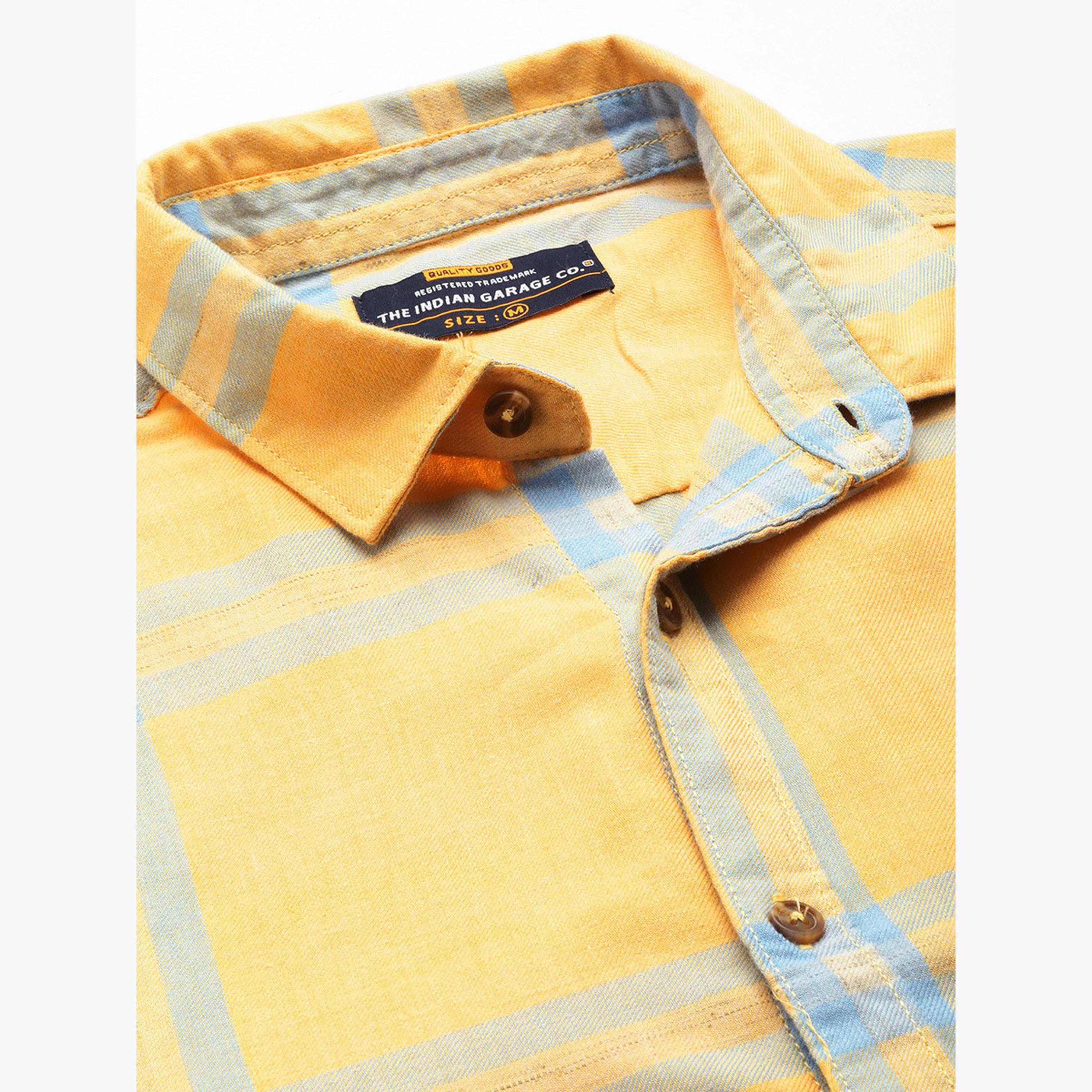 The Indian Garage Co X Styli Men Yellow Checked Regular Fit Shirt-men-clothing-shirts-image-5
