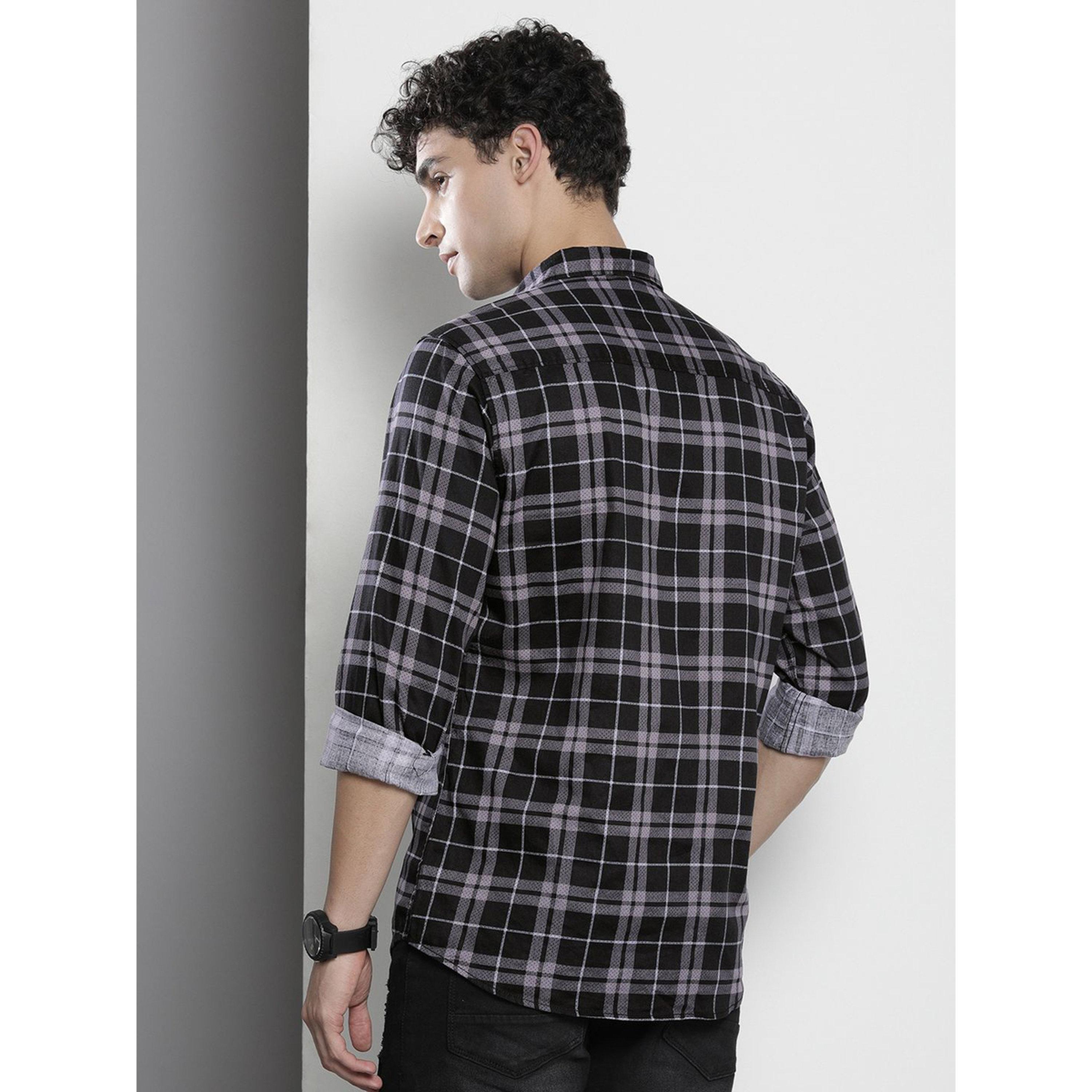 ذا انديان كراج كو × ستايلي - قميص رجالي أسود منقوش-men-clothing-shirts-image-4