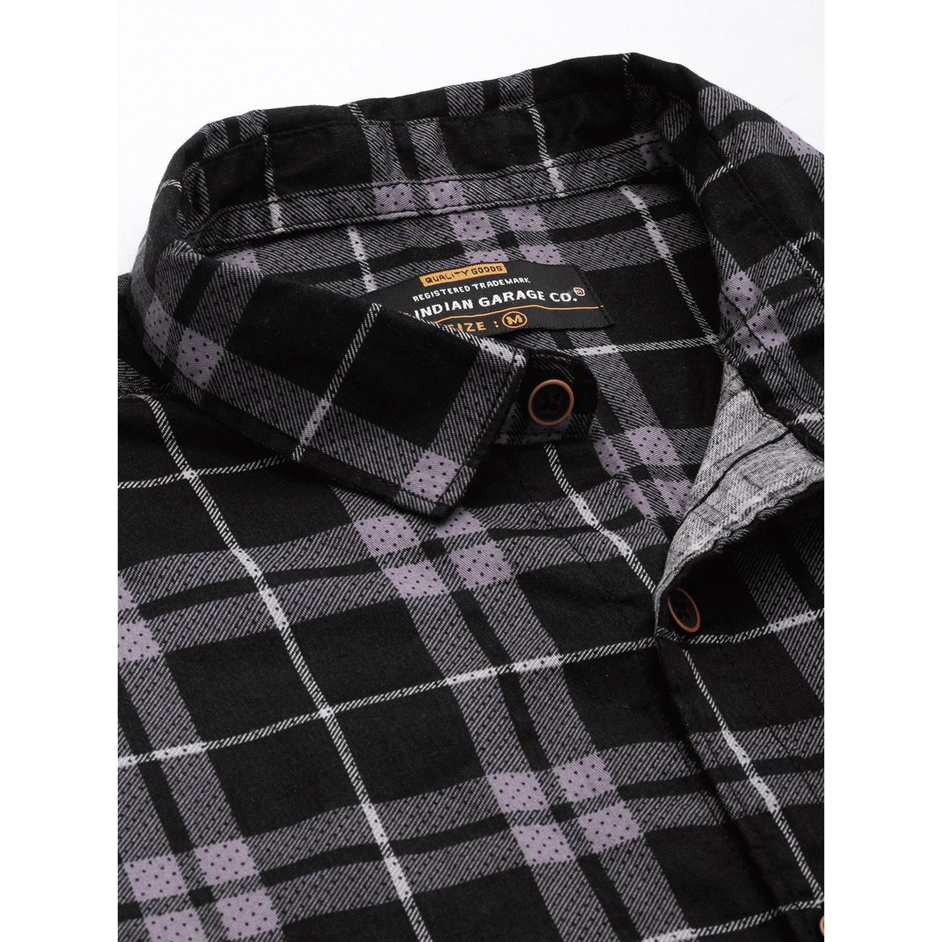 ذا انديان كراج كو × ستايلي - قميص رجالي أسود منقوش-men-clothing-shirts-image-5
