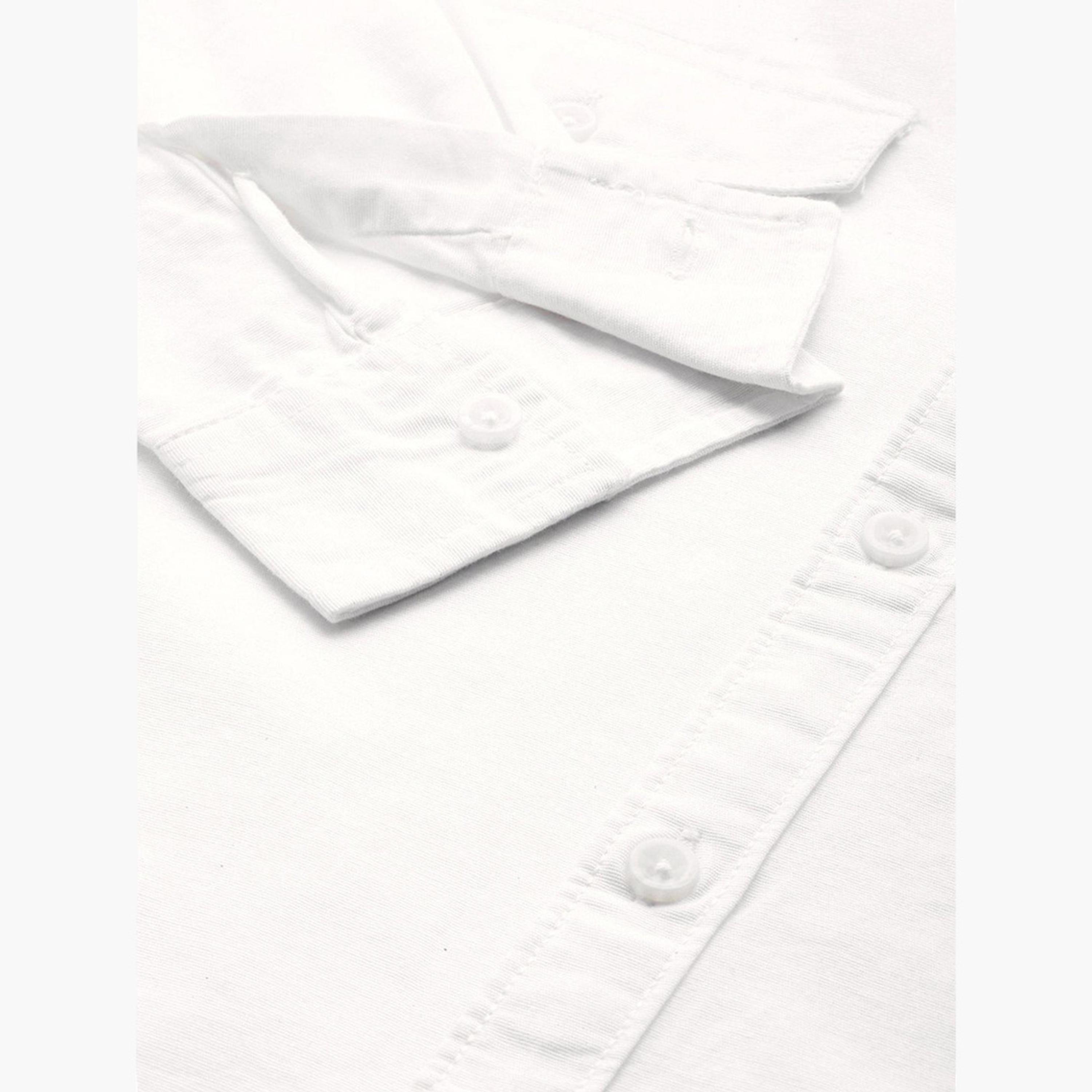 The Indian Garage Co X Styli Men White Solid Spread Collar Shirt-men-clothing-shirts-image-3