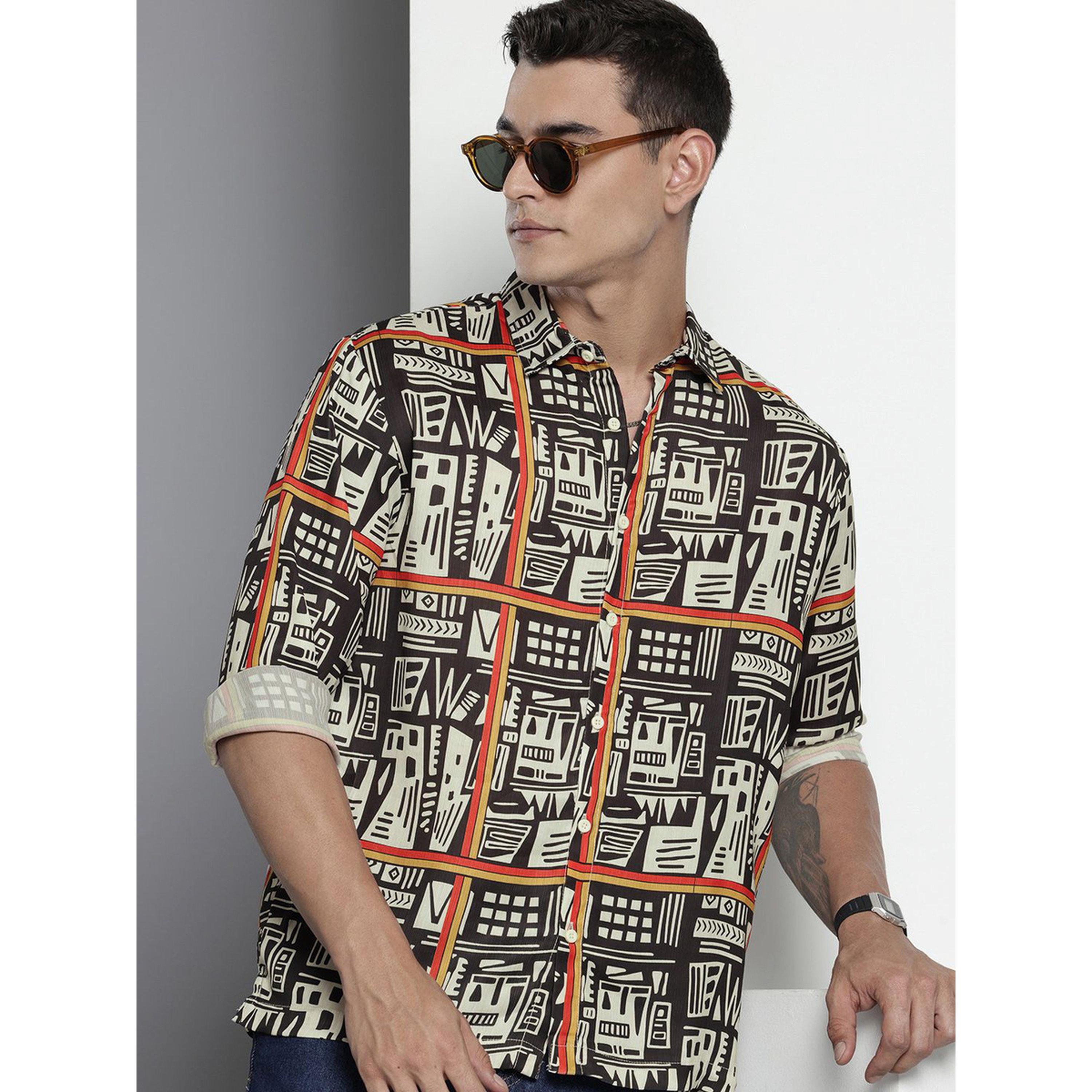 The Indian Garage Co X Styli Men Geometric Print Relaxed Fit Shirt-men-clothing-shirts-image-5