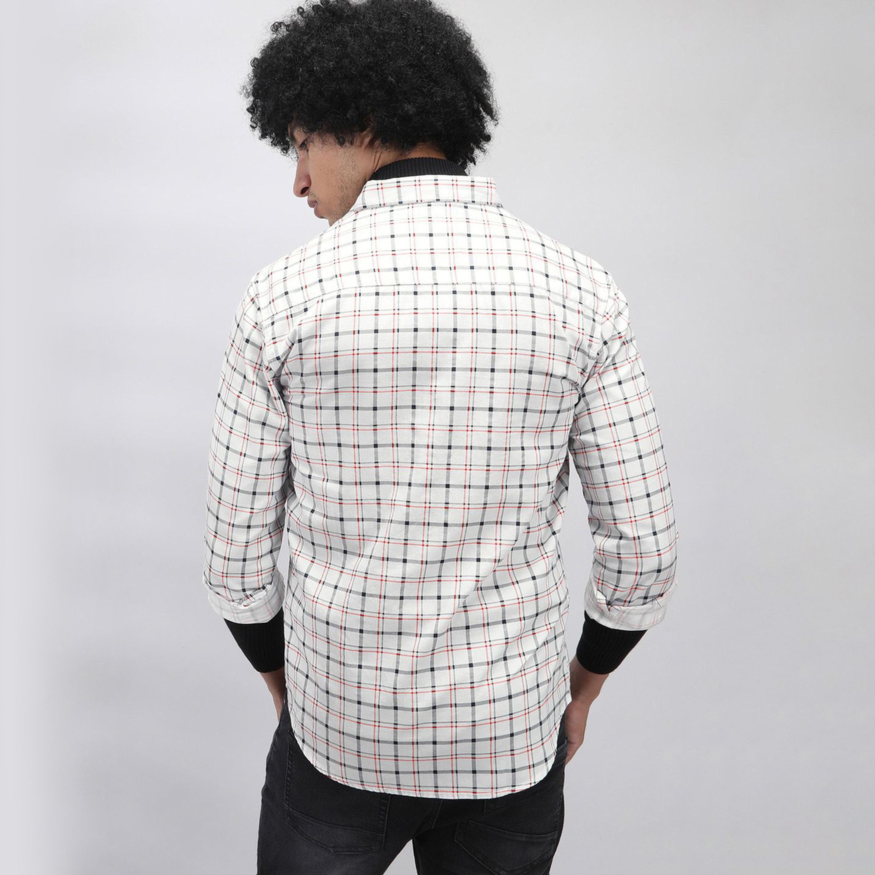 The Indian Garage Co X Styli Men White Checkered Slim Fit Shirt-men-clothing-shirts-image-6