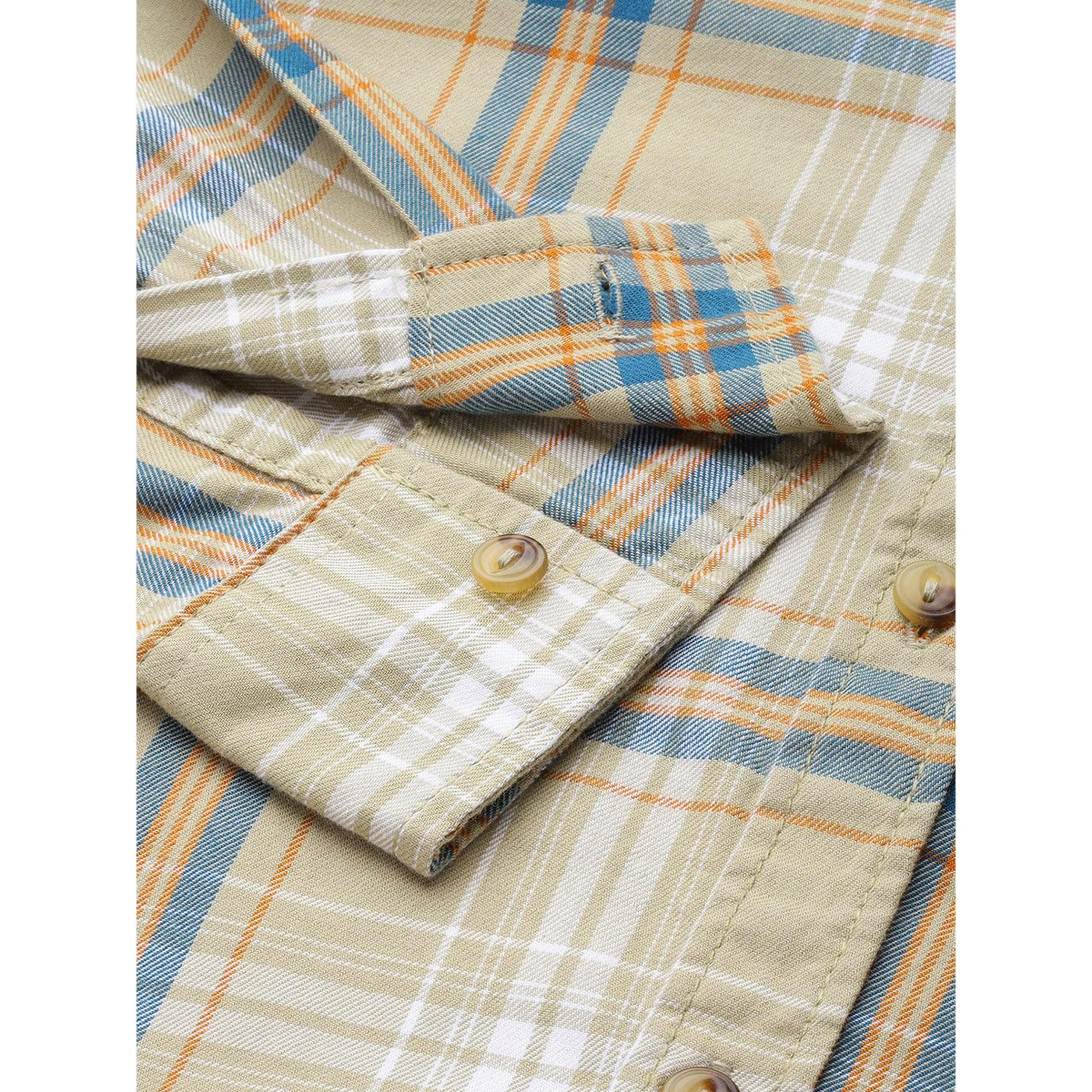 ذا انديان كراج كو × ستايلي - قميص رجالي تصميم نحيف منقوش لون أخضر-men-clothing-shirts-image-6