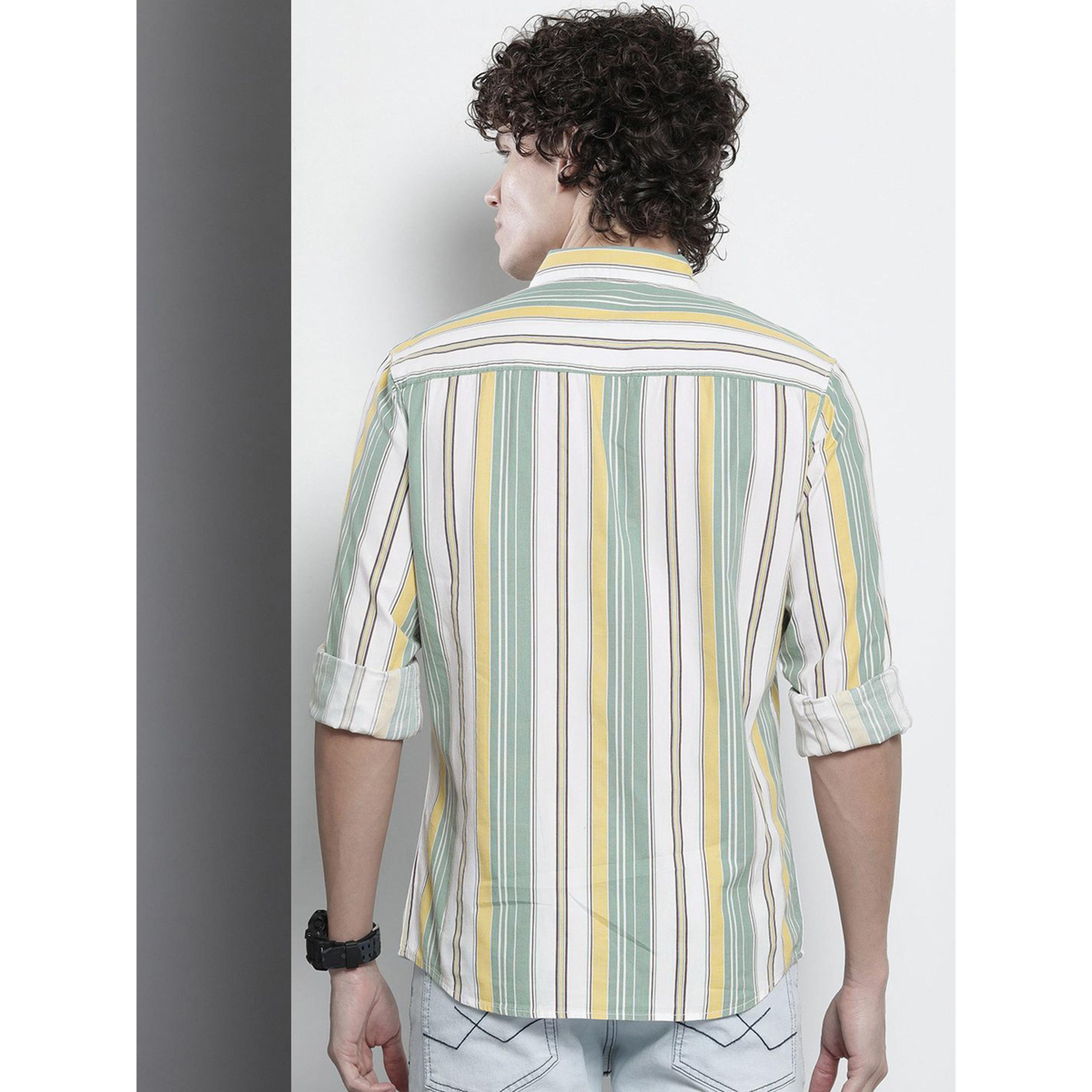 ذا انديان كراج كو × ستايلي - قميص رجالي مخطط لون اأخضر-men-clothing-shirts-image-4