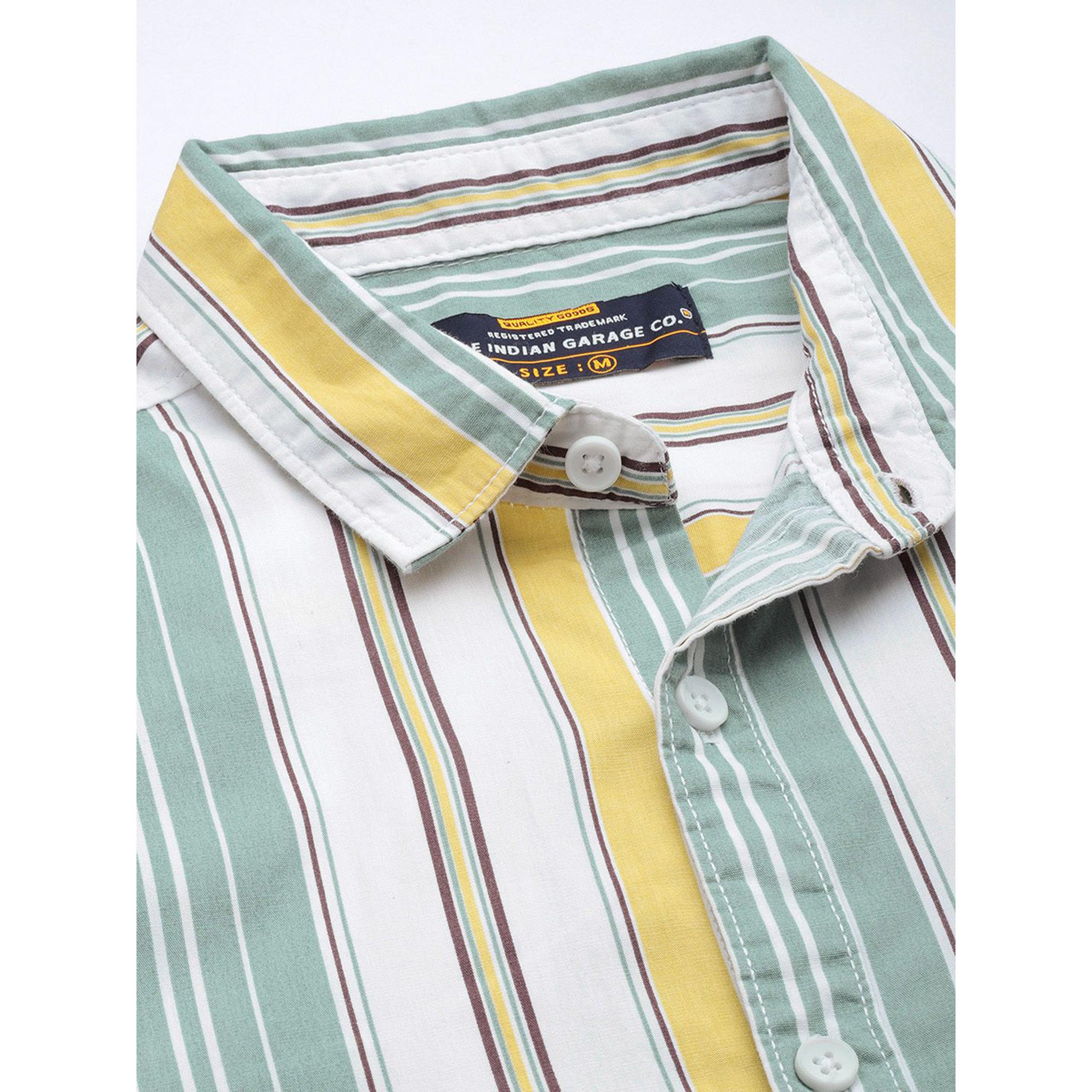 ذا انديان كراج كو × ستايلي - قميص رجالي مخطط لون اأخضر-men-clothing-shirts-image-5