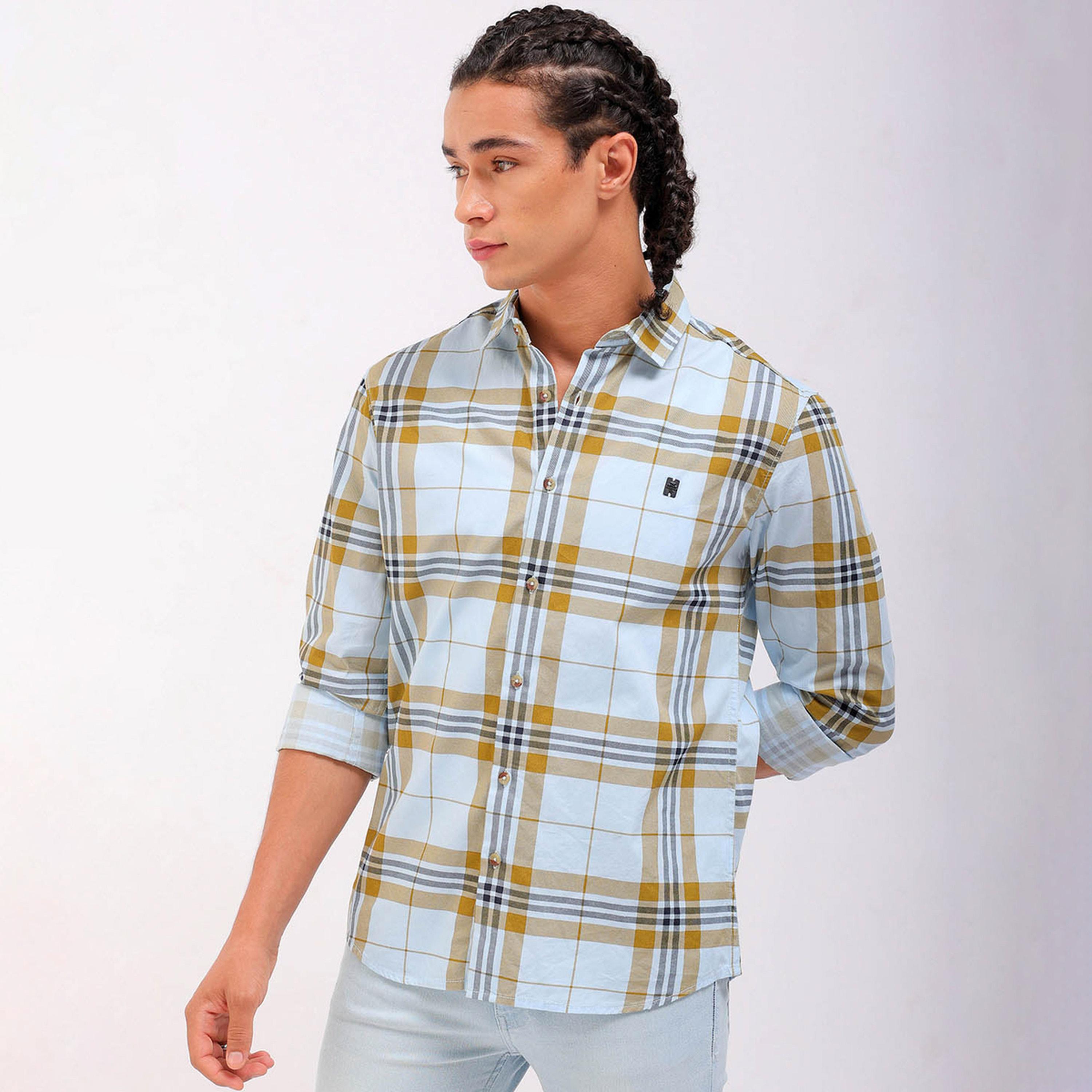 The Indian Garage Co X Styli Men Light Blue Checked Shirt-men-clothing-shirts-image-5