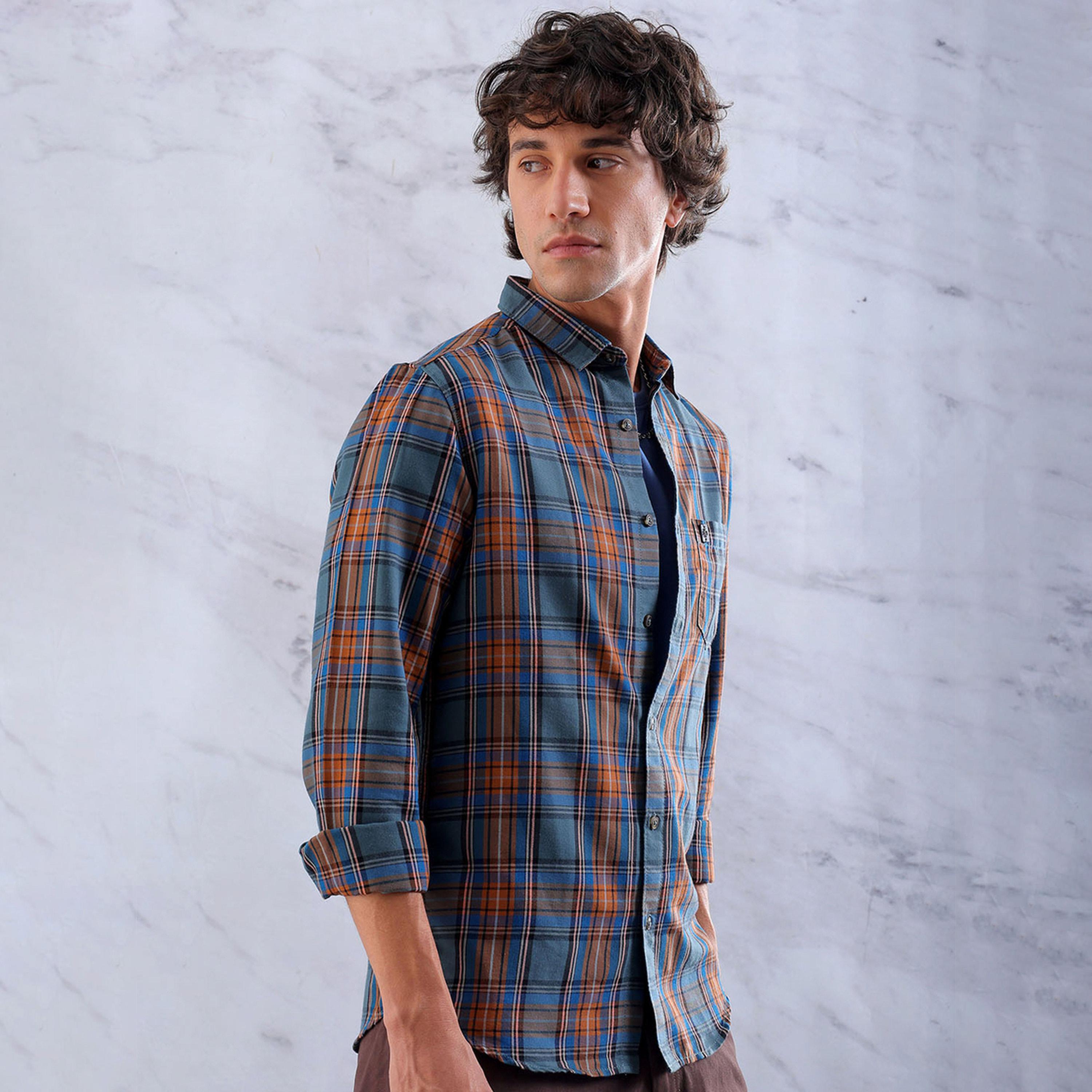 The Indian Garage Co X Styli Green Checked Regular Fit Shirt-men-clothing-shirts-image-4