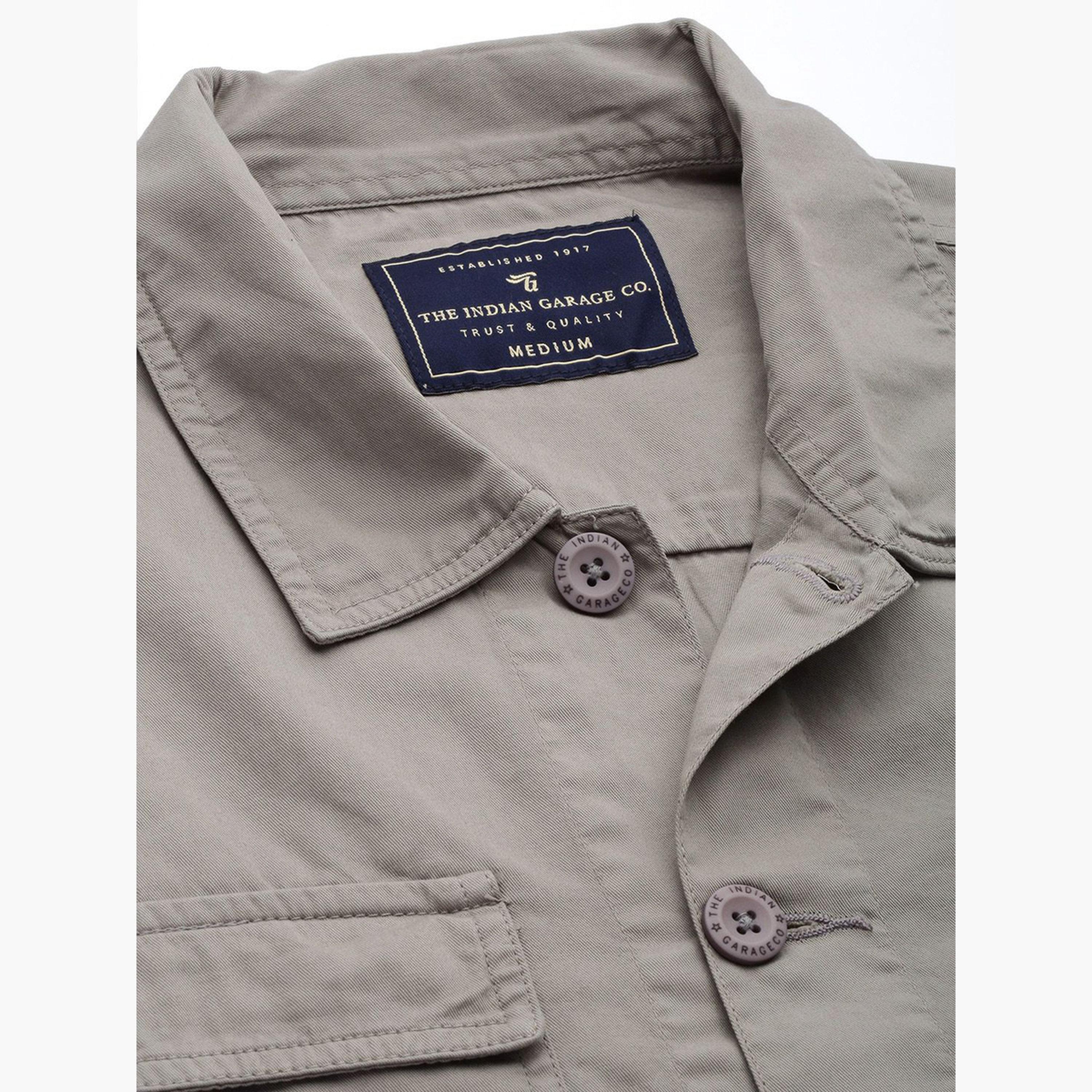 The Indian Garage Co X Styli Men Grey Plain Shirt with Flap Pocket-men-clothing-shirts-image-6