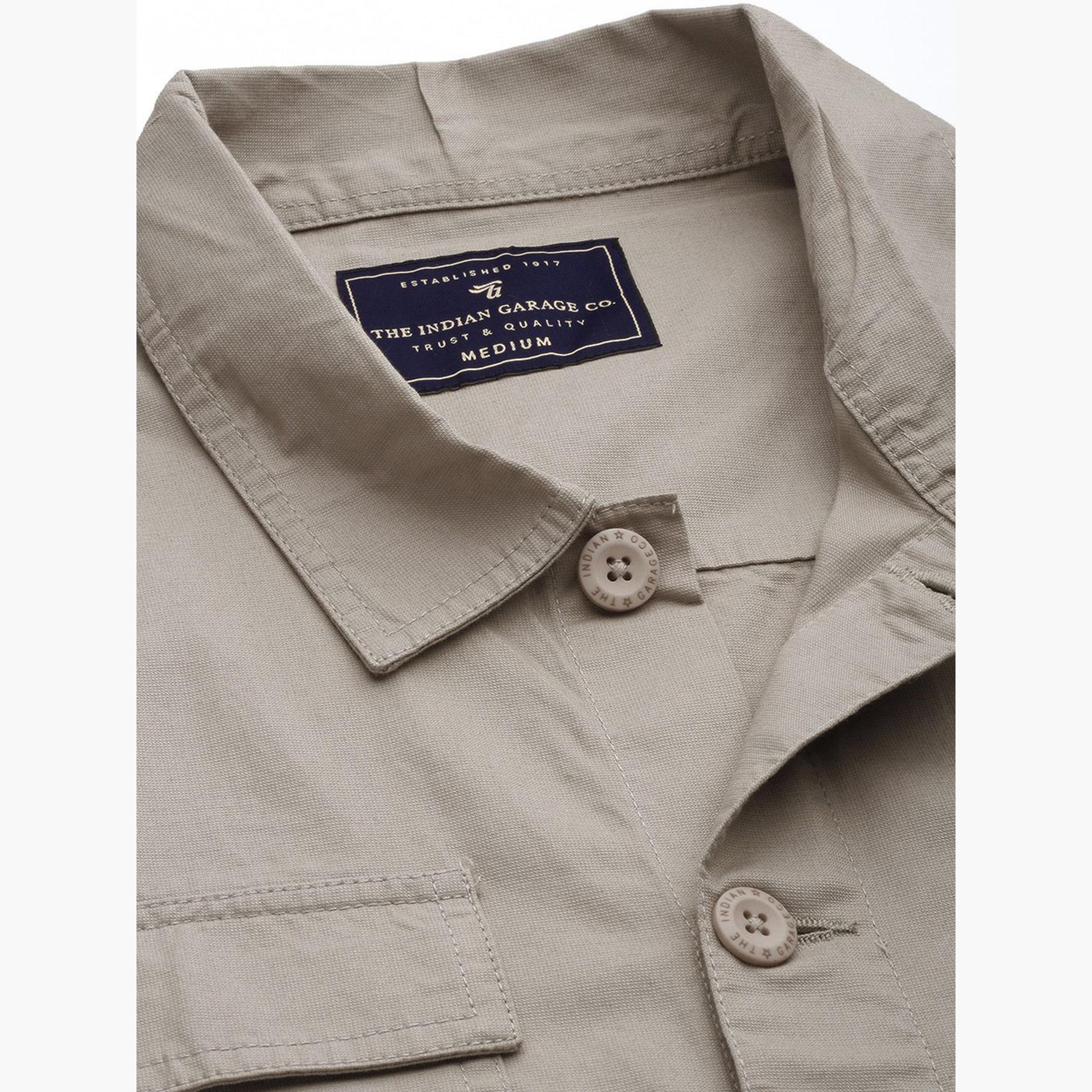 The Indian Garage Co X Styli Men Beige Slogan Print Casual Shirt-men-clothing-shirts-image-4
