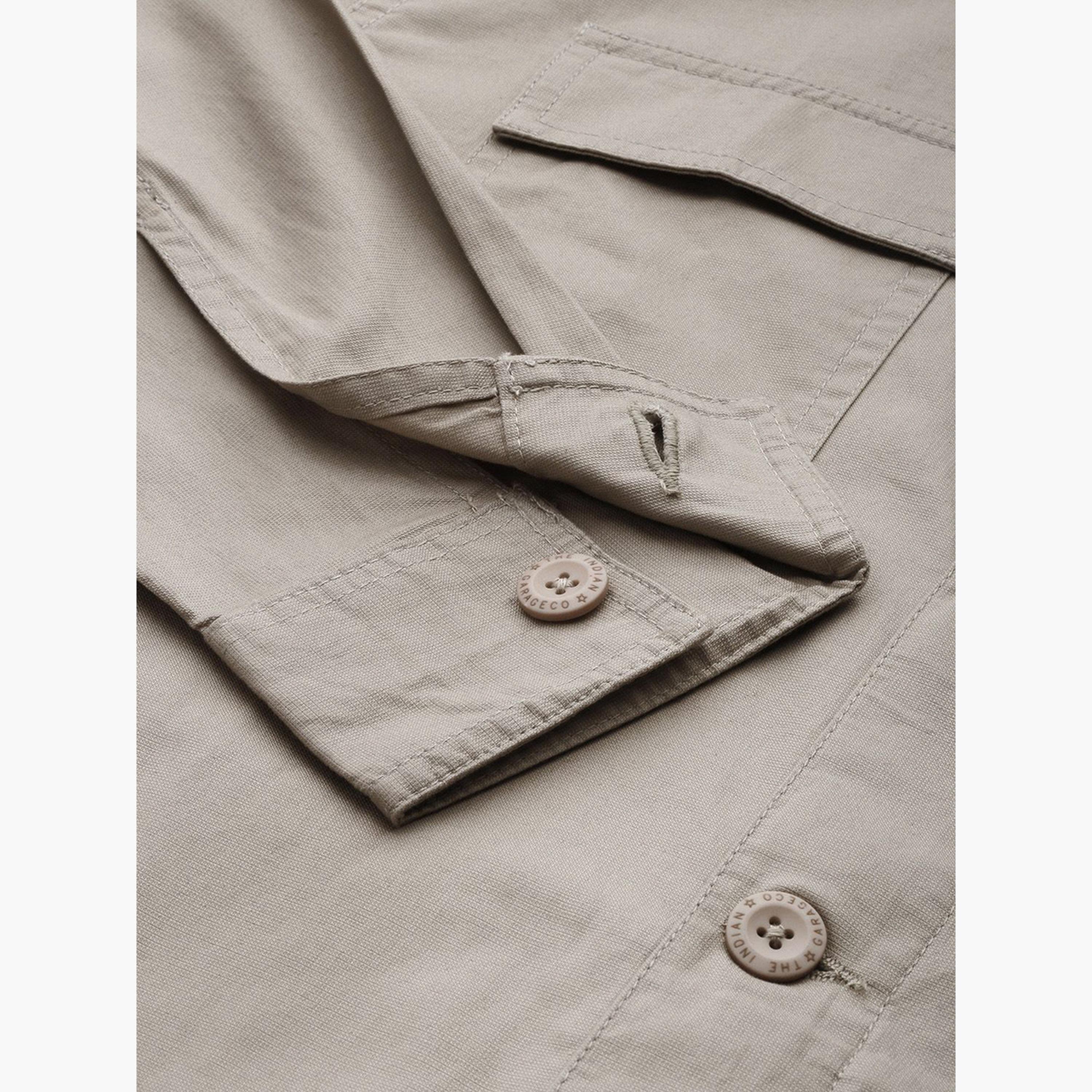 The Indian Garage Co X Styli Men Beige Slogan Print Casual Shirt-men-clothing-shirts-image-5