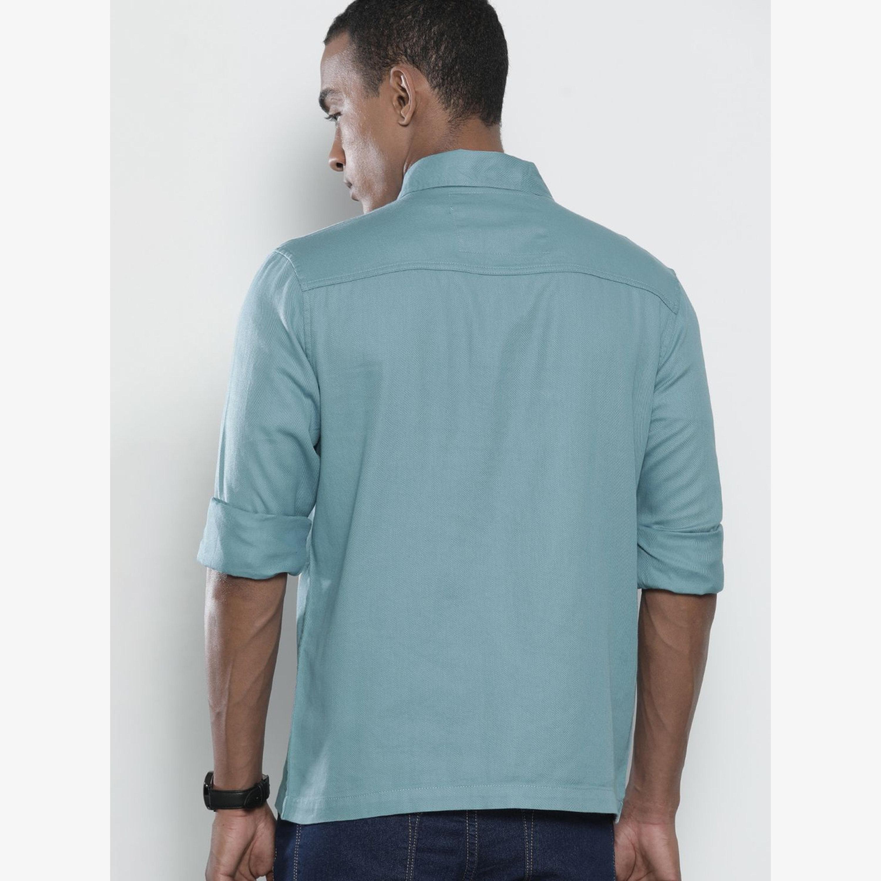 The Indian Garage Co X Styli Men Blue Moon Print Slim Fit Shirt-men-clothing-shirts-image-3