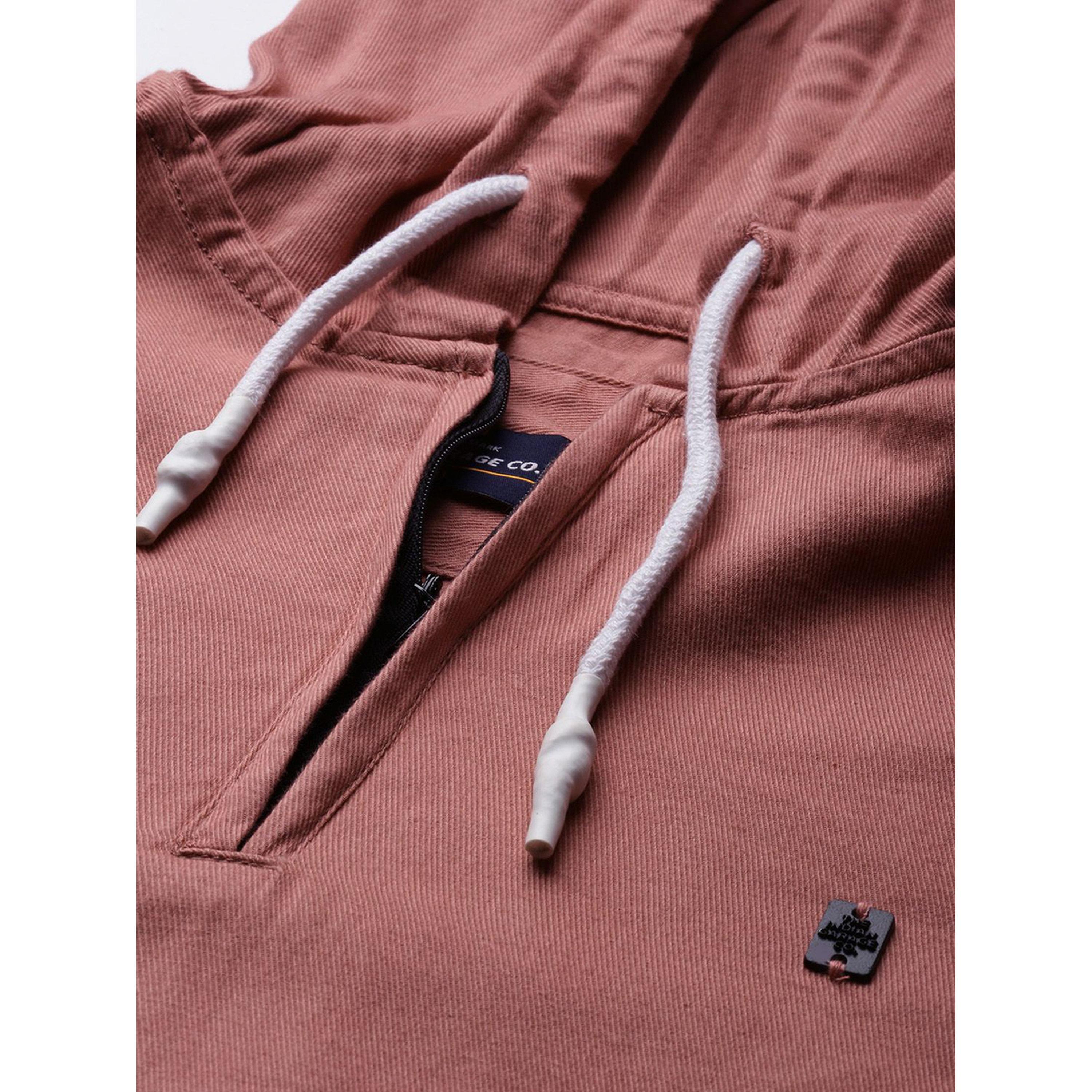The Indian Garage Co X Styli Men Pink Hooded Shirt with Quarter Zip-men-clothing-tshirtsandpolos-tshirts-image-5