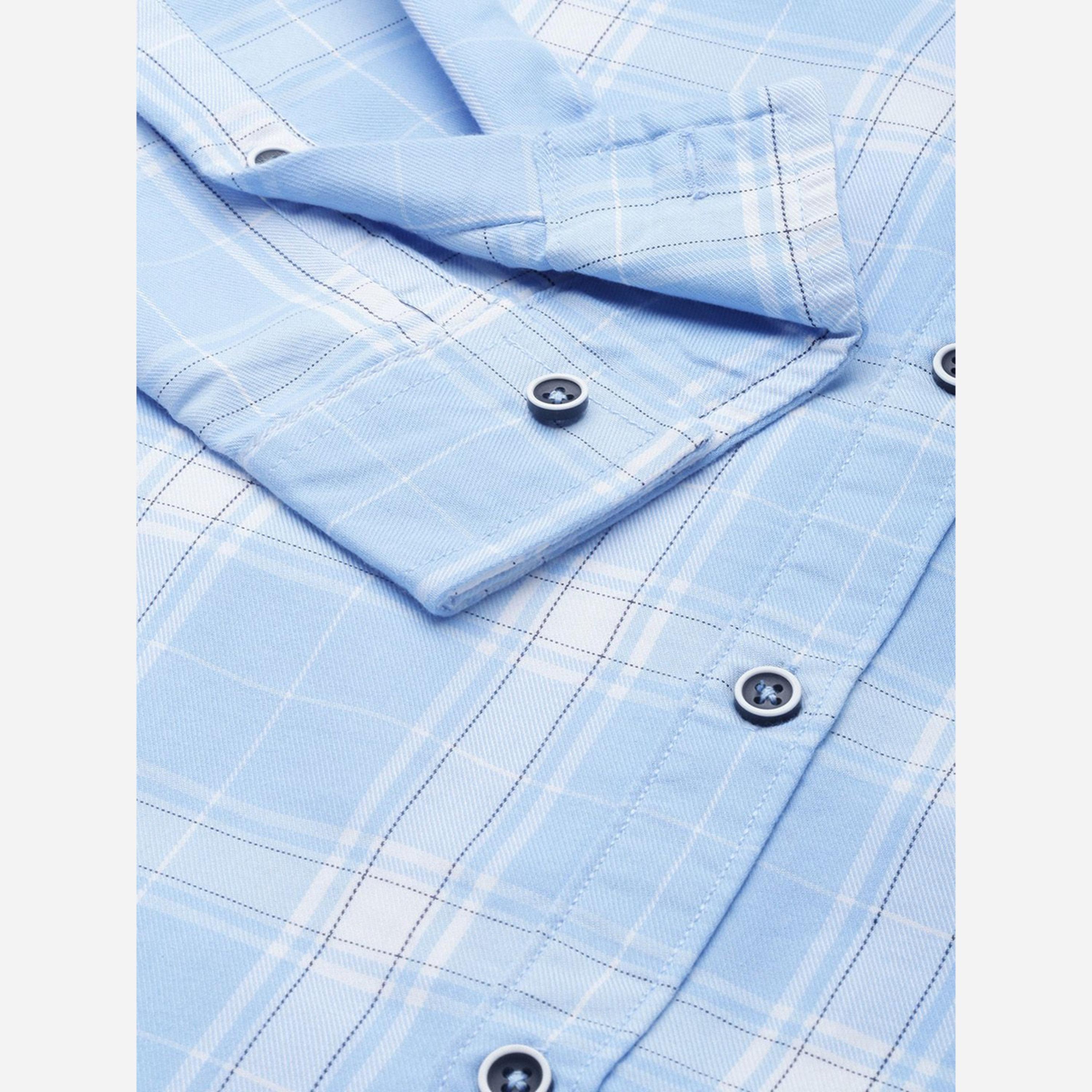 ذا انديان كراج كو × ستايلي - قميص لون أبيض كاروهات قصة عادية من شركة إنديان جراج-men-clothing-shirts-image-6