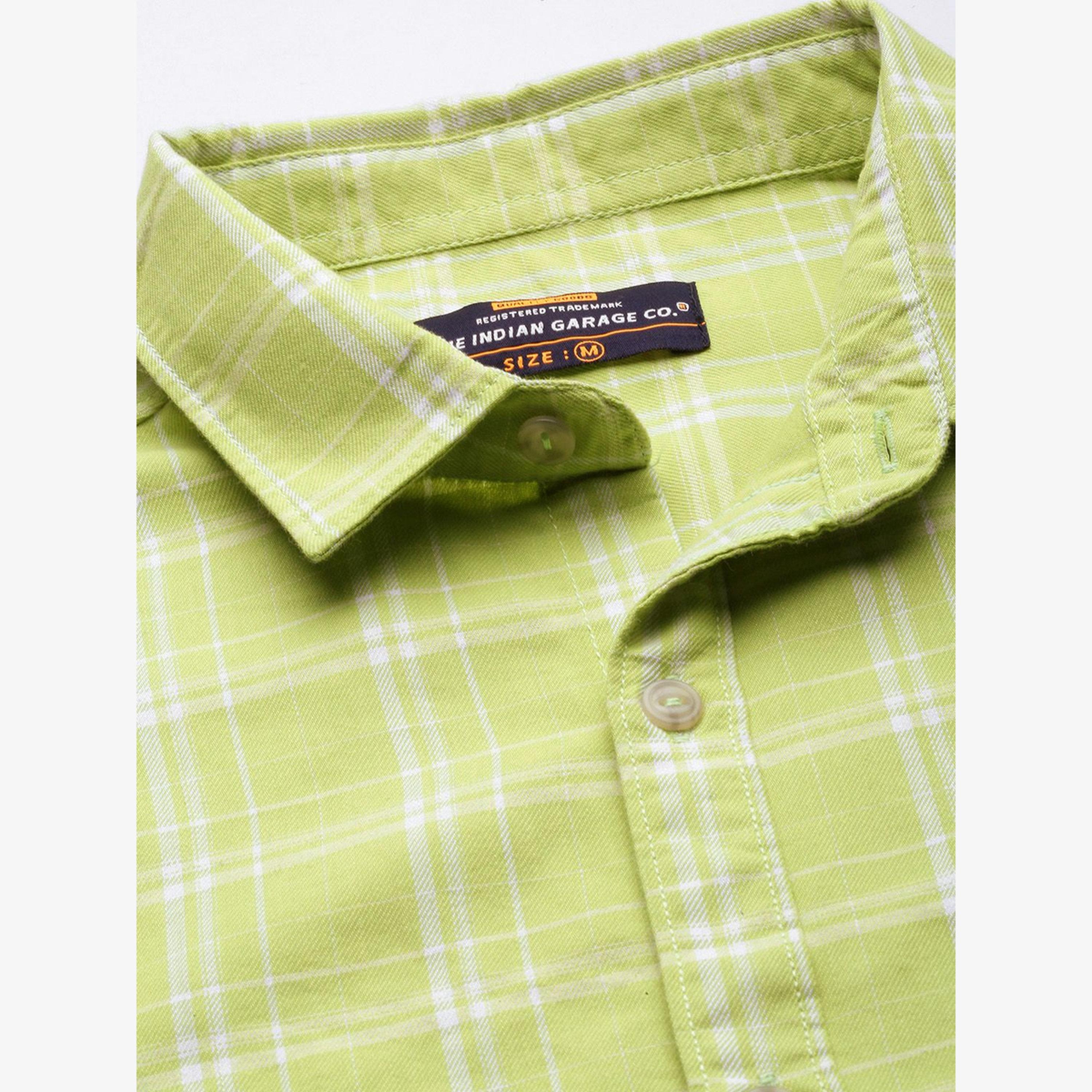 The Indian Garage Co X Styli Men Green Checkered Regular Fit Shirt-men-clothing-shirts-image-5