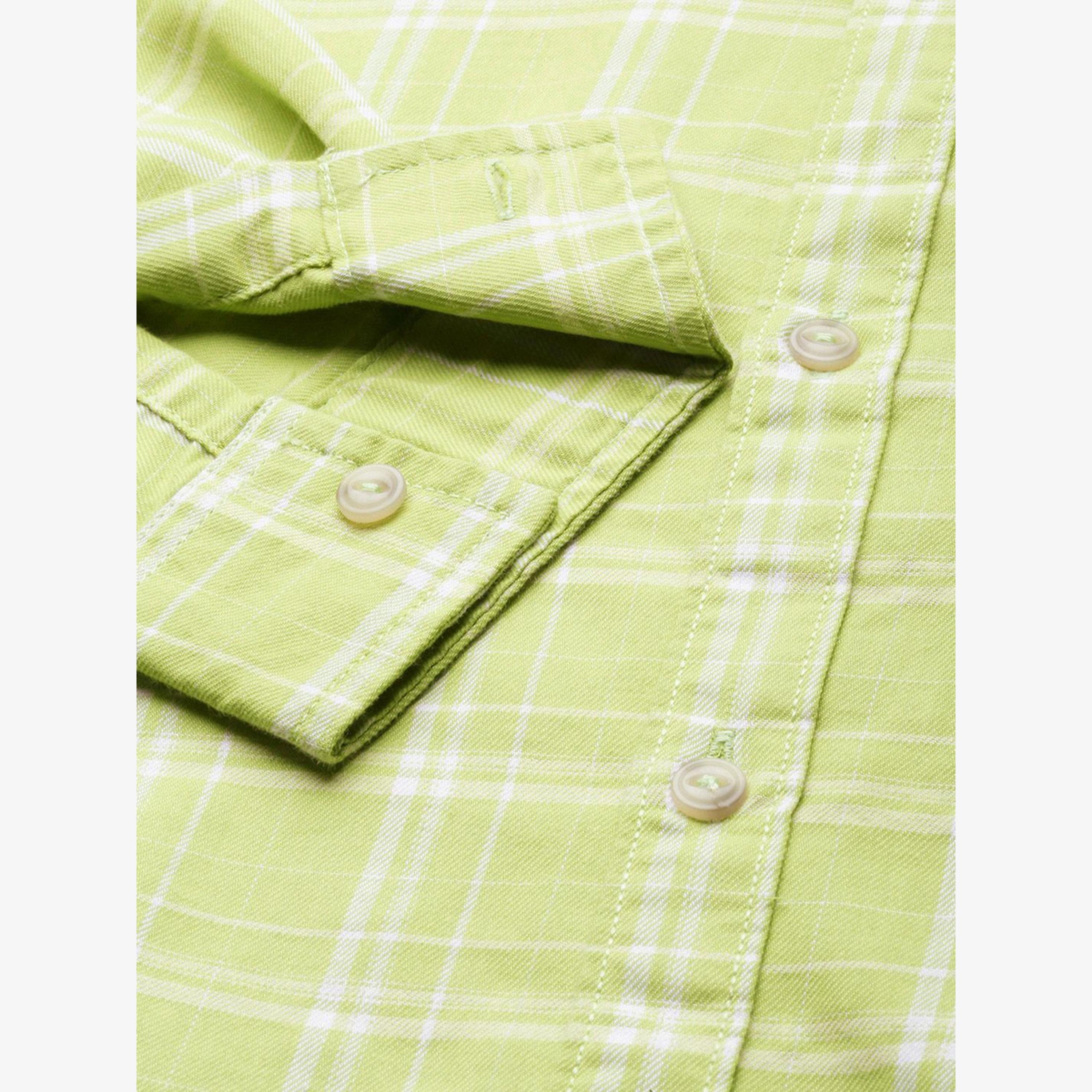 The Indian Garage Co X Styli Men Green Checkered Regular Fit Shirt-men-clothing-shirts-image-6