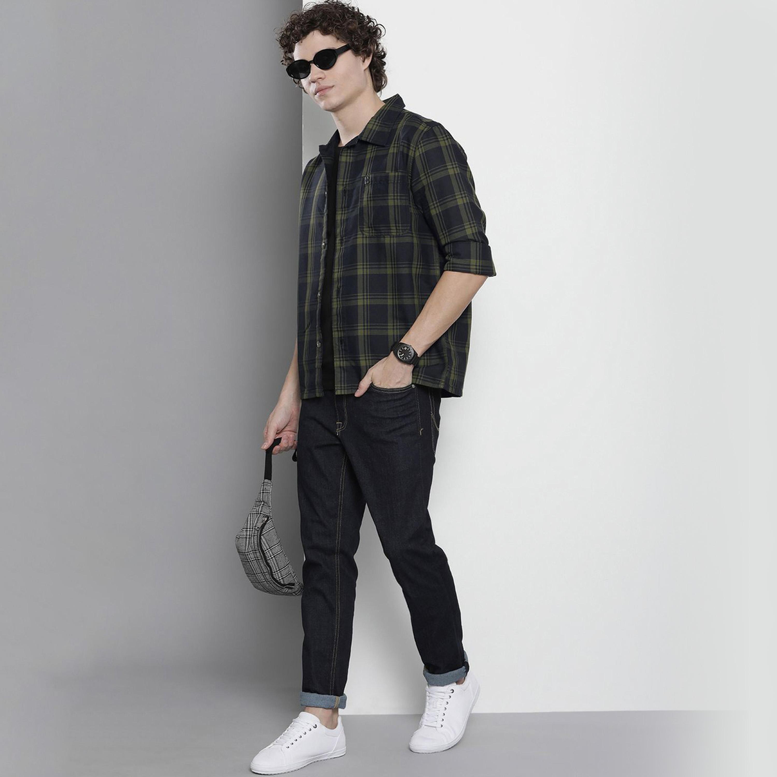 The Indian Garage Co X Styli Men Black Regular Fit Casual Shirt-men-clothing-shirts-image-2