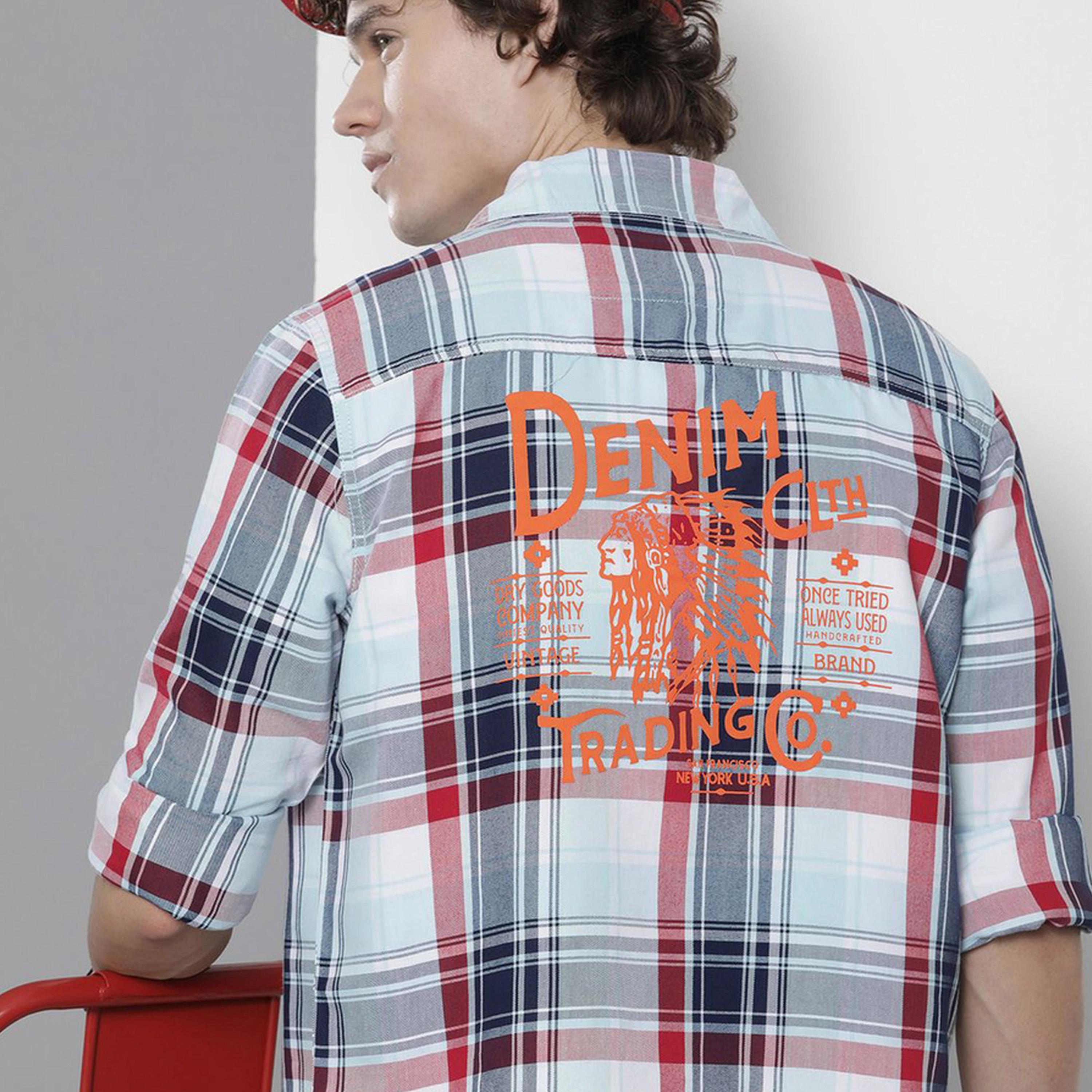 ذا انديان كراج كو × ستايلي - قميص رجالي كاجوال مريح لون الأزرق-men-clothing-shirts-image-4