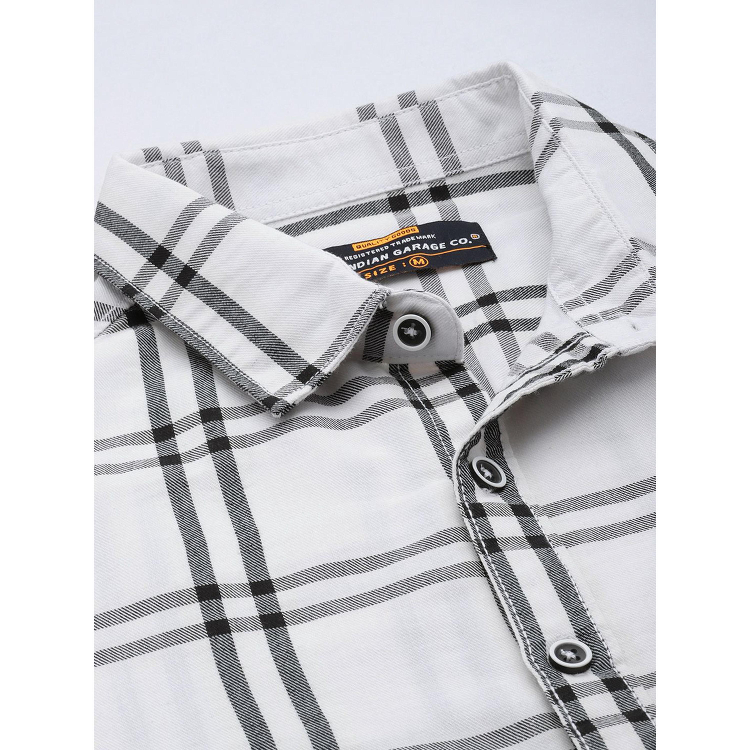The Indian Garage Co X Styli Men White Grid Checked Casual Shirt-men-clothing-shirts-image-5