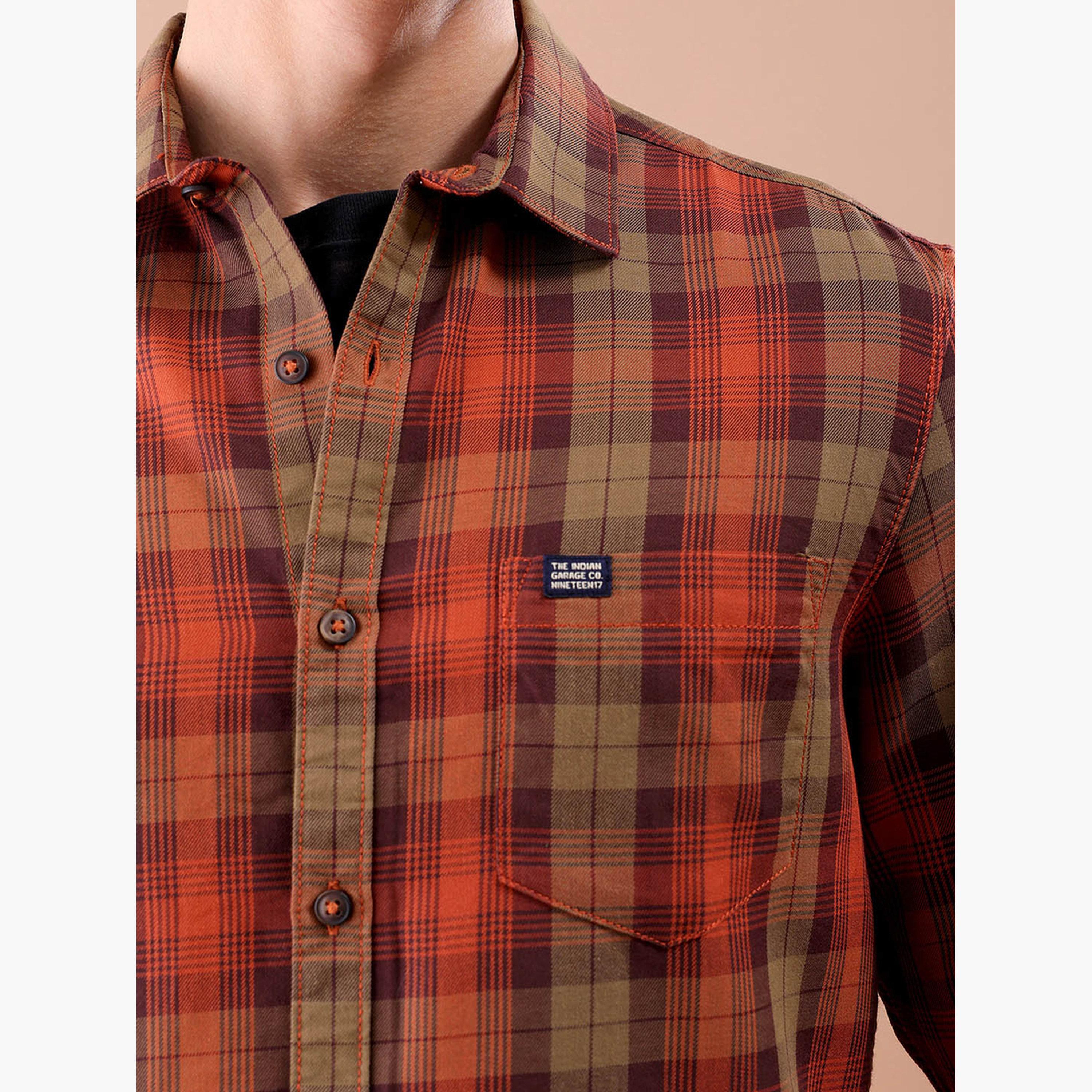 The Indian Garage Co X Styli Men Red Plaid Casual Shirt-men-clothing-shirts-image-5