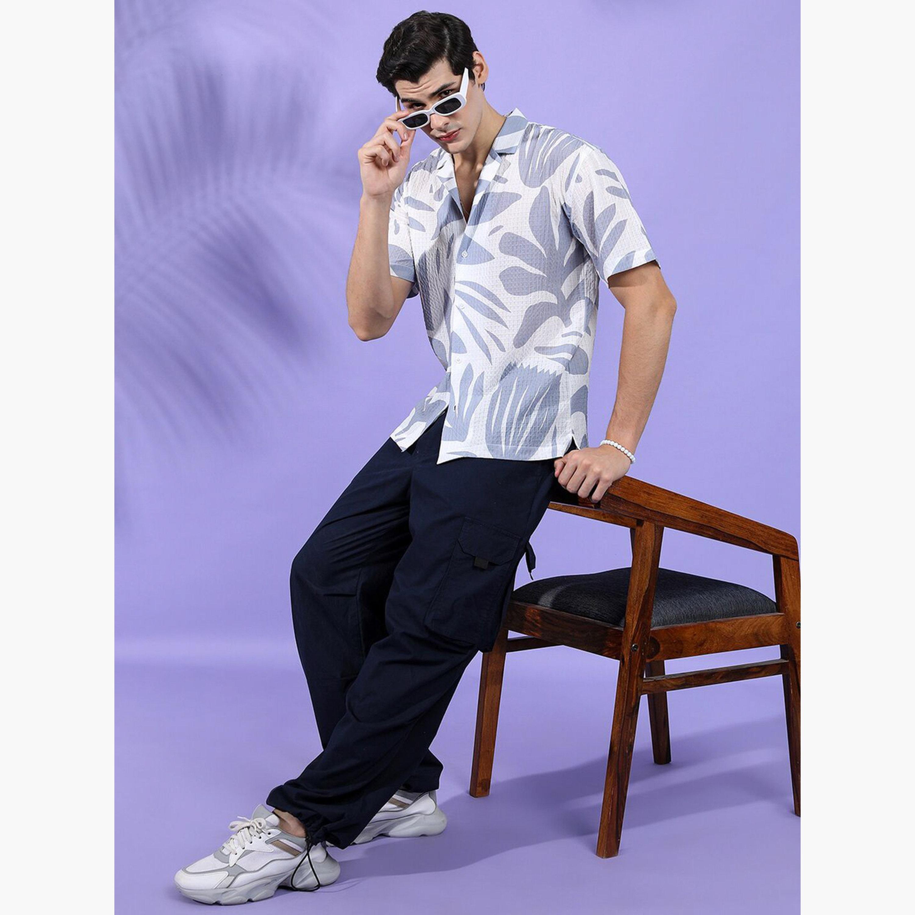 ذا انديان كراج كو × ستايلي - قميص رجالي مريح بطبعة زهور لون أخضر-men-clothing-shirts-image-2