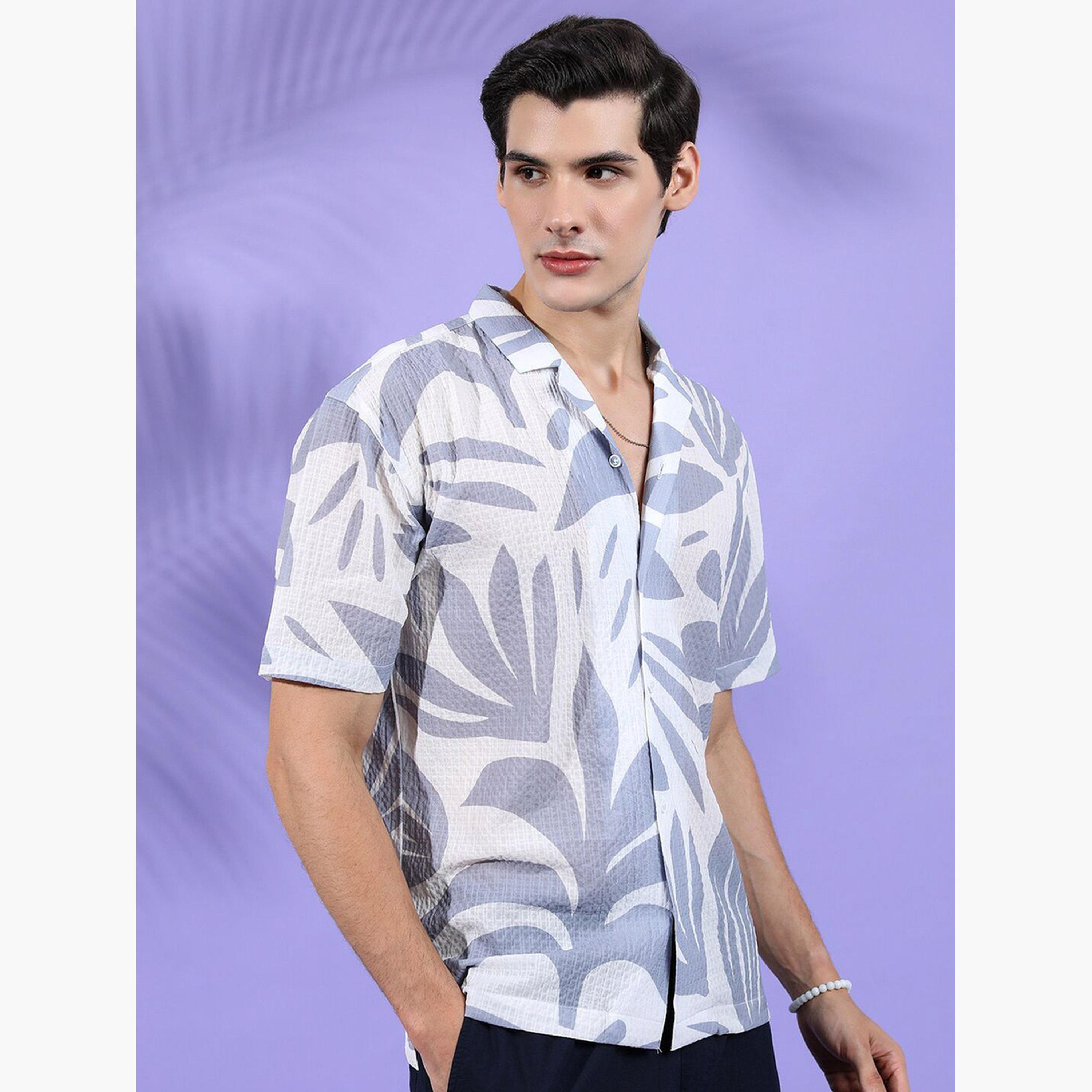 ذا انديان كراج كو × ستايلي - قميص رجالي مريح بطبعة زهور لون أخضر-men-clothing-shirts-image-4
