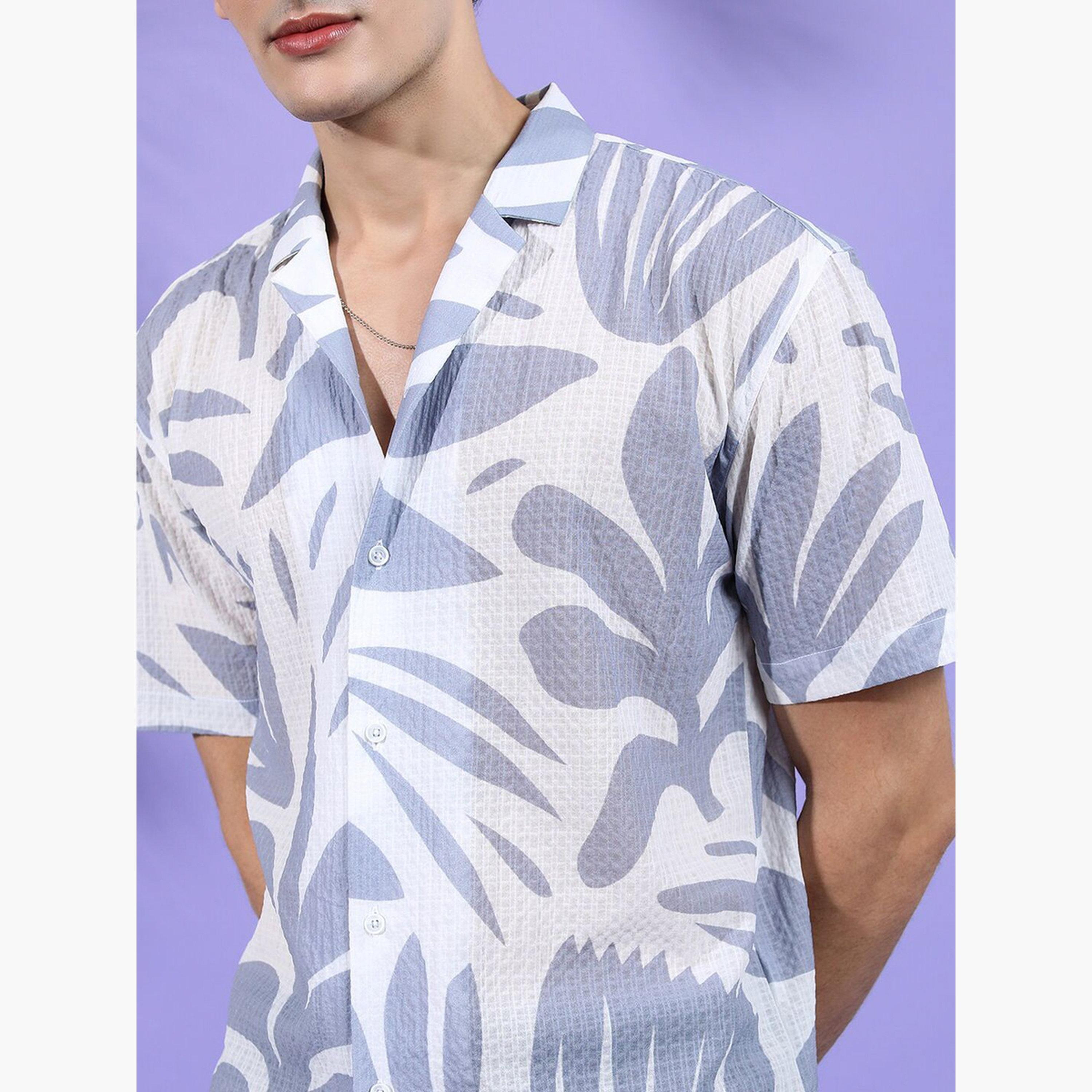 ذا انديان كراج كو × ستايلي - قميص رجالي مريح بطبعة زهور لون أخضر-men-clothing-shirts-image-5