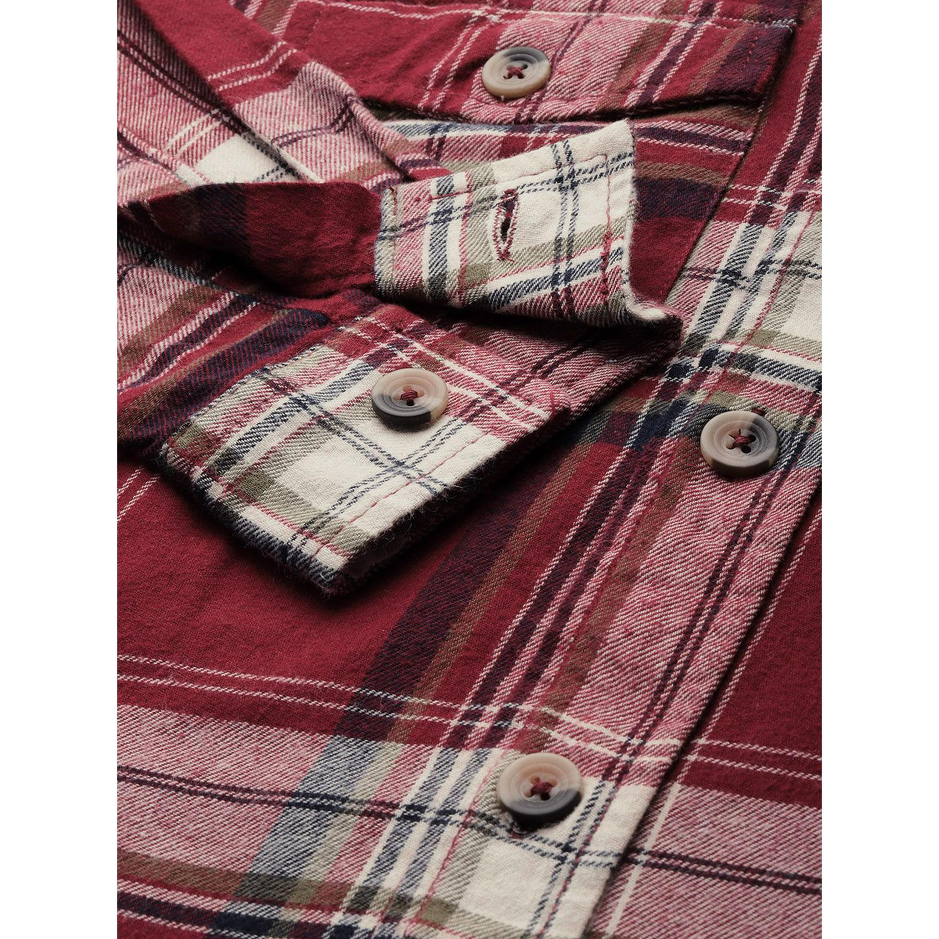 ذا انديان كراج كو × ستايلي - قميص رجالي كاجوال منقوش لون مارون-men-clothing-shirts-image-3