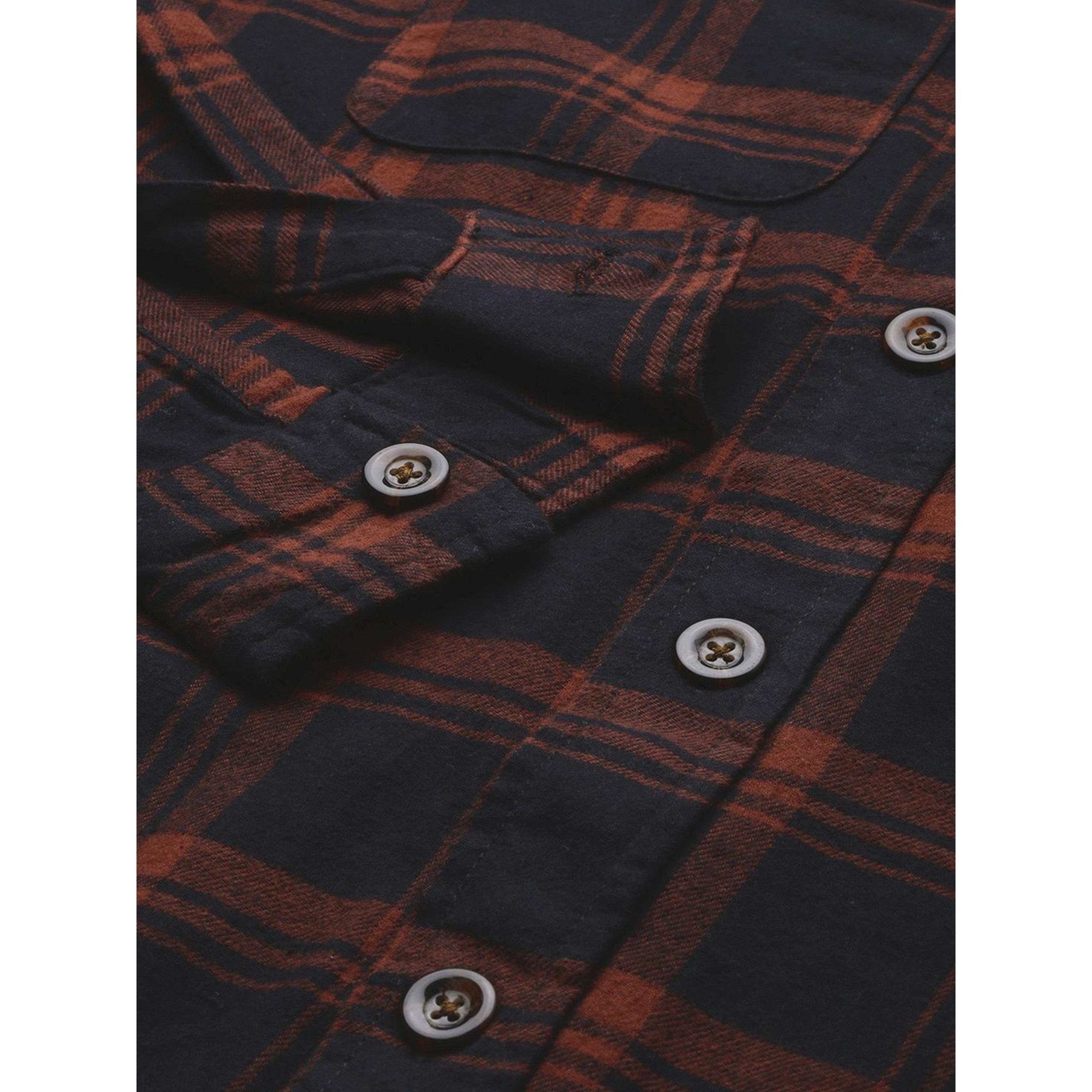 ذا انديان كراج كو × ستايلي - قميص رجالي أسود منقوش بقصّة عادية-men-clothing-shirts-image-3