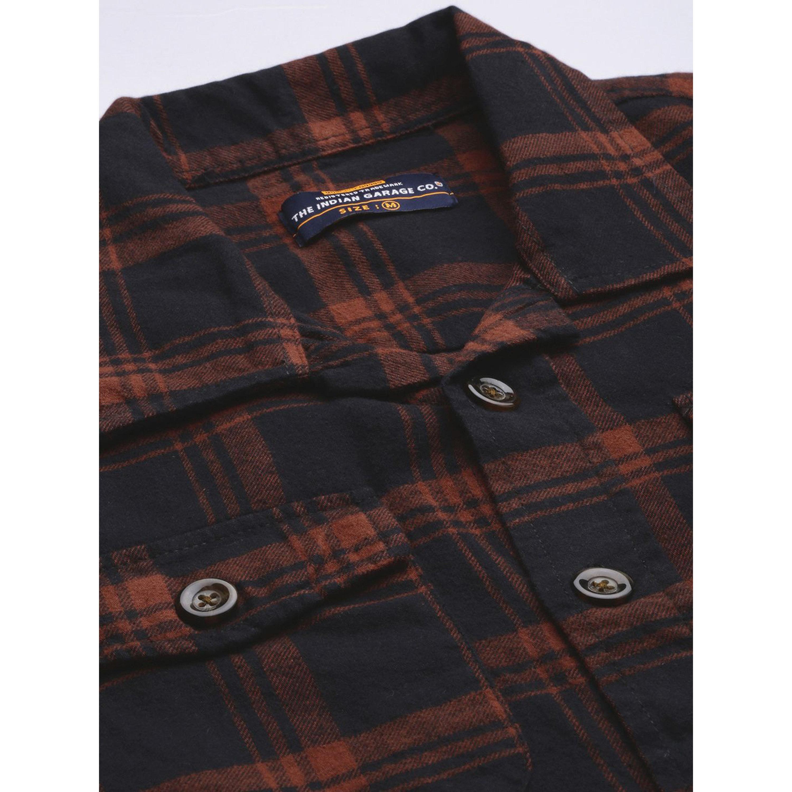 ذا انديان كراج كو × ستايلي - قميص رجالي أسود منقوش بقصّة عادية-men-clothing-shirts-image-5