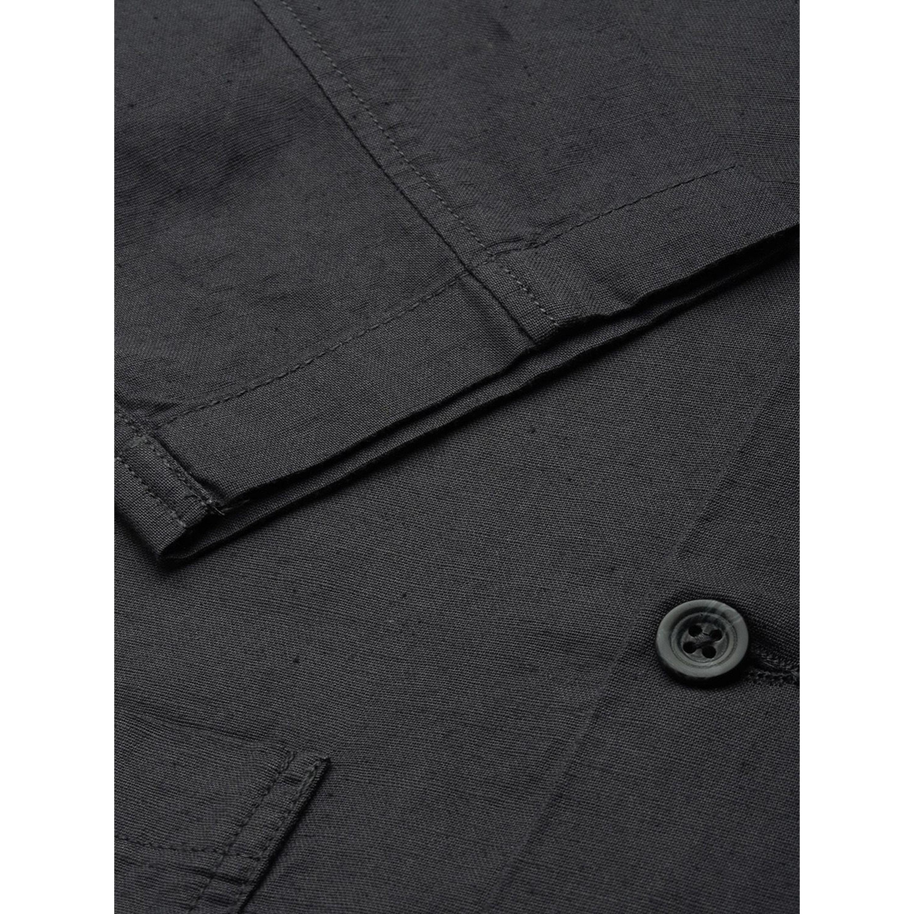 ذا انديان كراج كو × ستايلي - قميص رجالي رمادي سادة بياقة واسعة-men-clothing-shirts-image-6