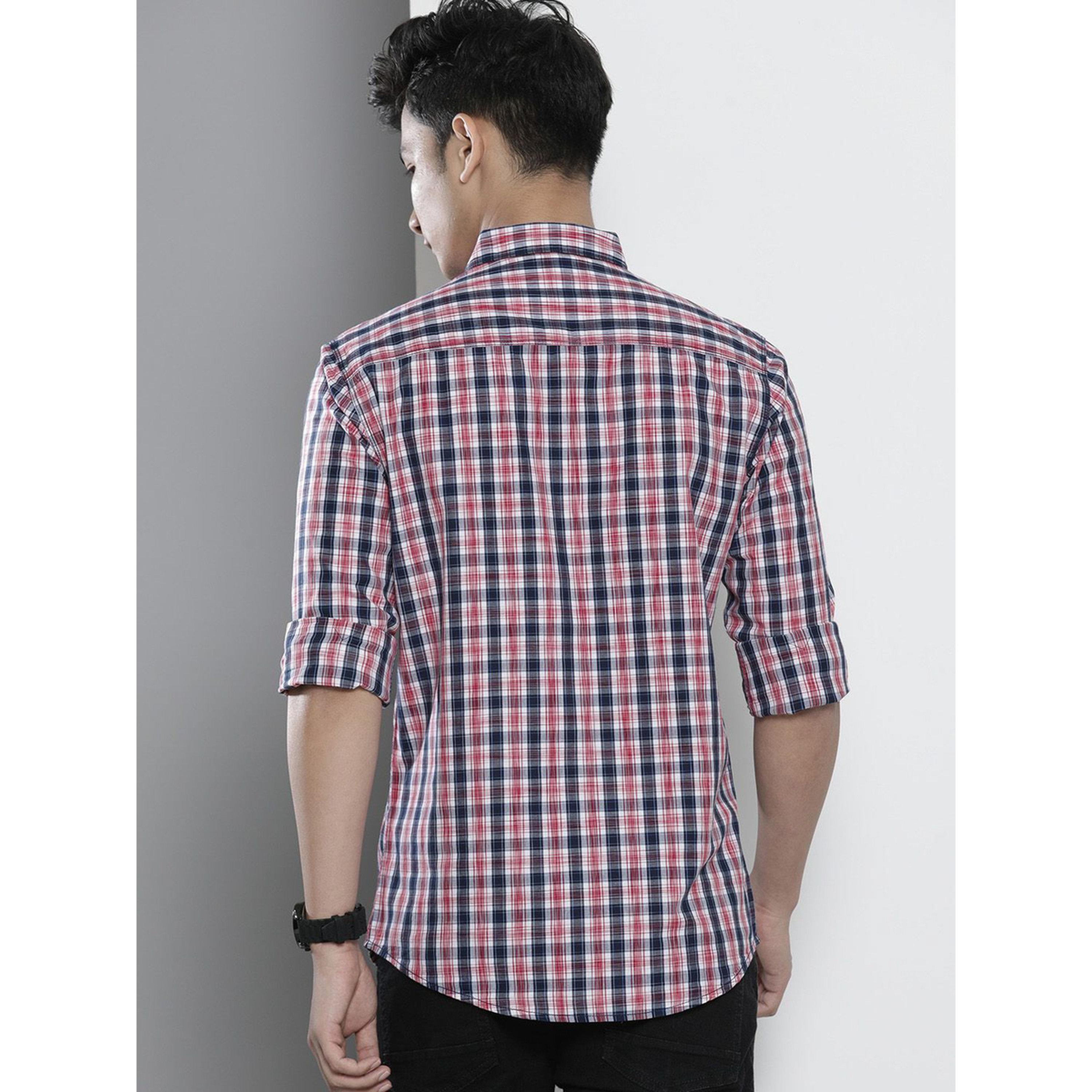 ذا انديان كراج كو × ستايلي - قميص رجالي كاجوال منقوش لون أحمر-men-clothing-shirts-image-4