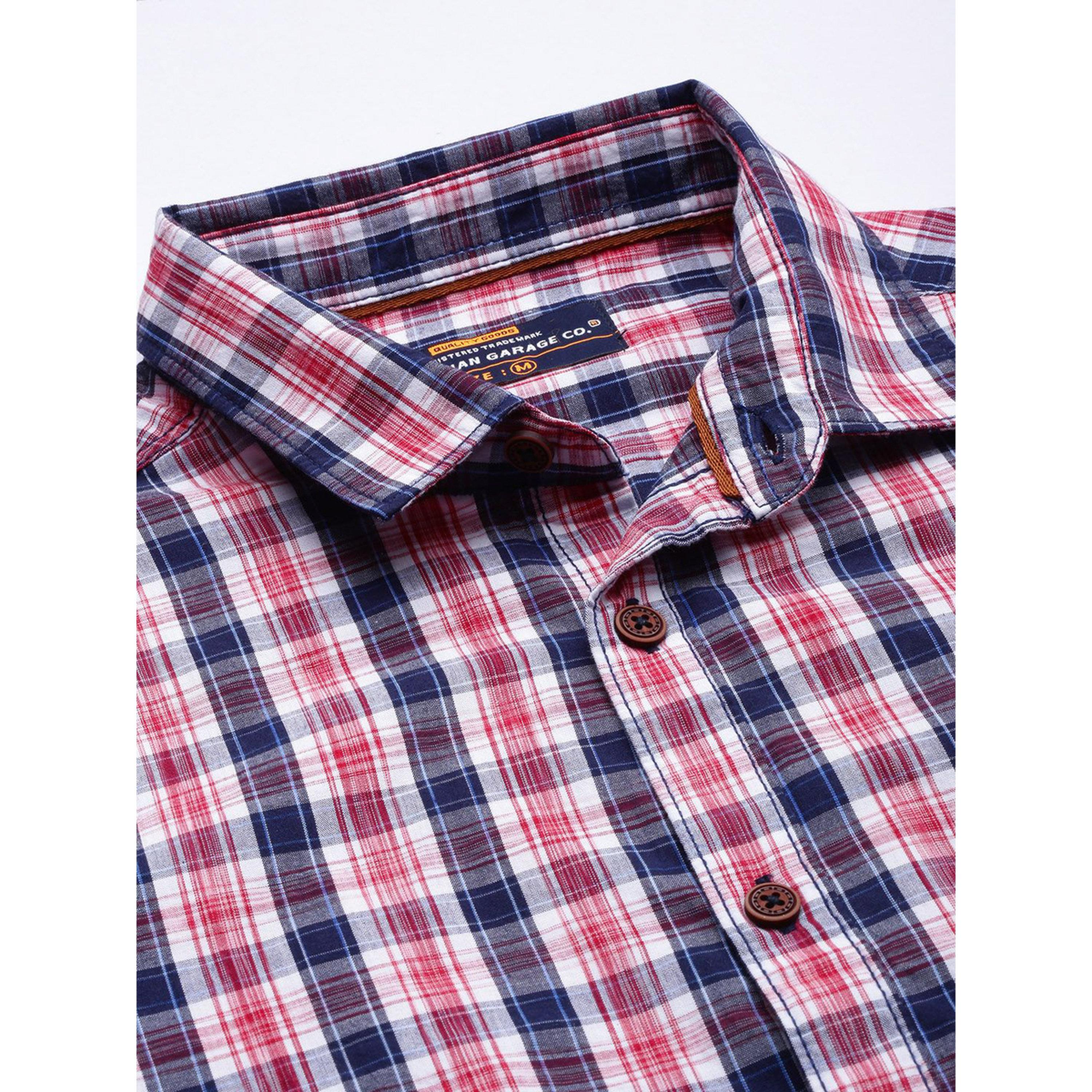 ذا انديان كراج كو × ستايلي - قميص رجالي كاجوال منقوش لون أحمر-men-clothing-shirts-image-5
