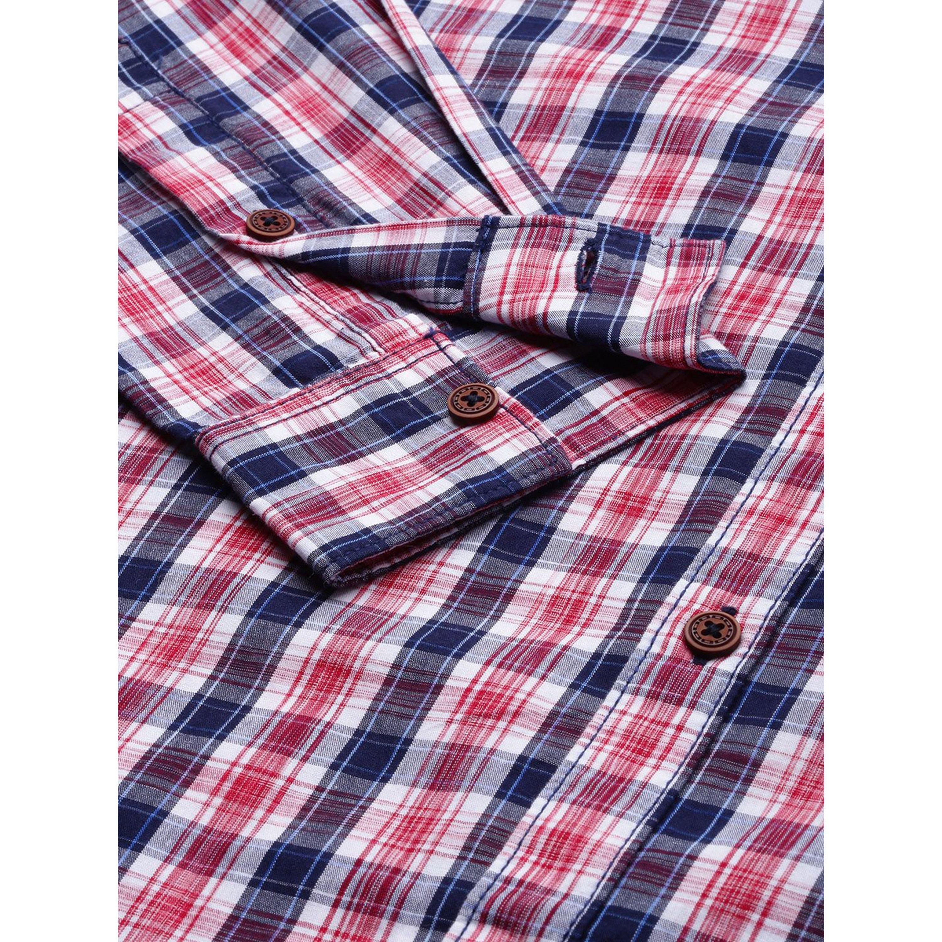 ذا انديان كراج كو × ستايلي - قميص رجالي كاجوال منقوش لون أحمر-men-clothing-shirts-image-6