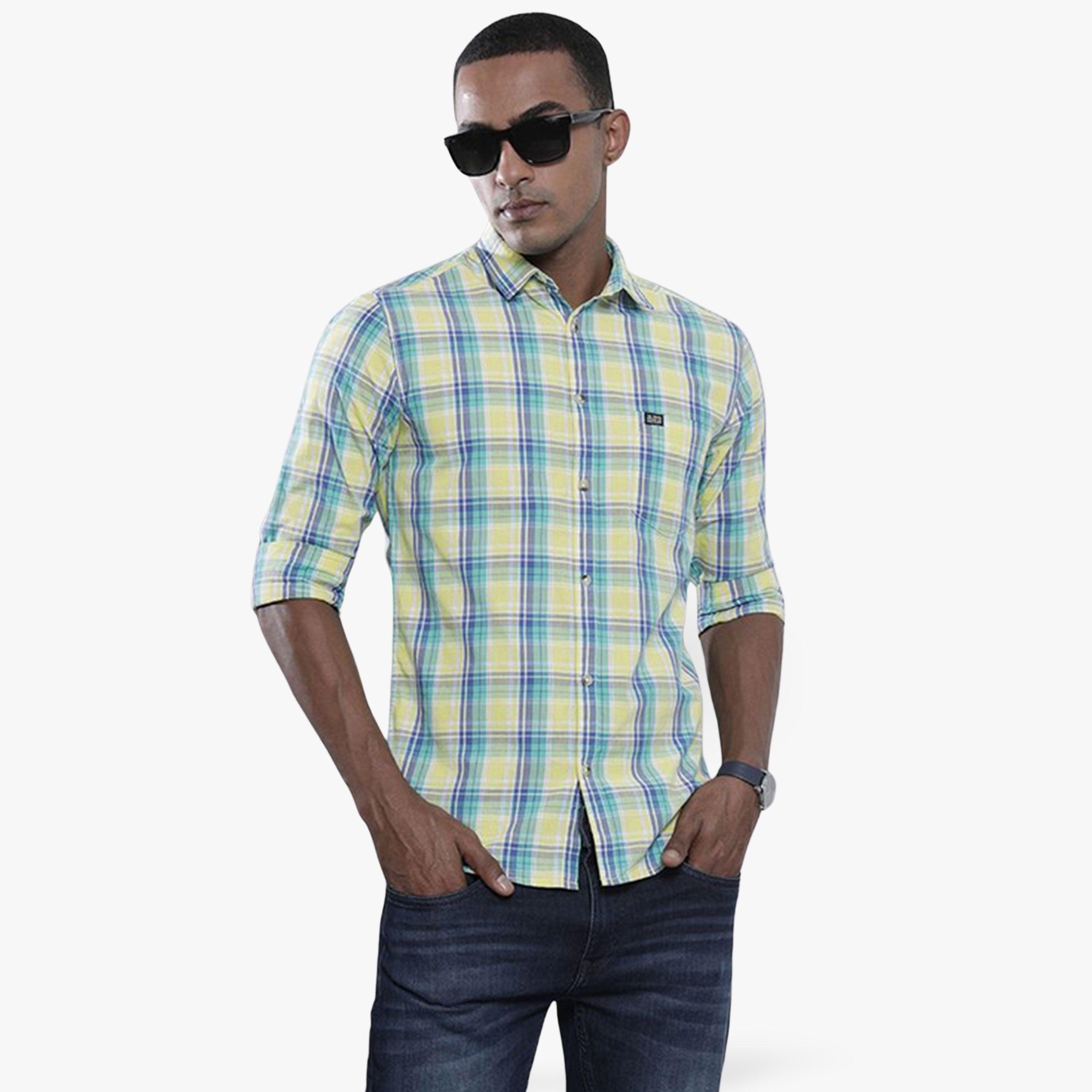 ذا انديان كراج كو × ستايلي - قميص رجالي منقوش لون أصفر-men-clothing-shirts-image-1