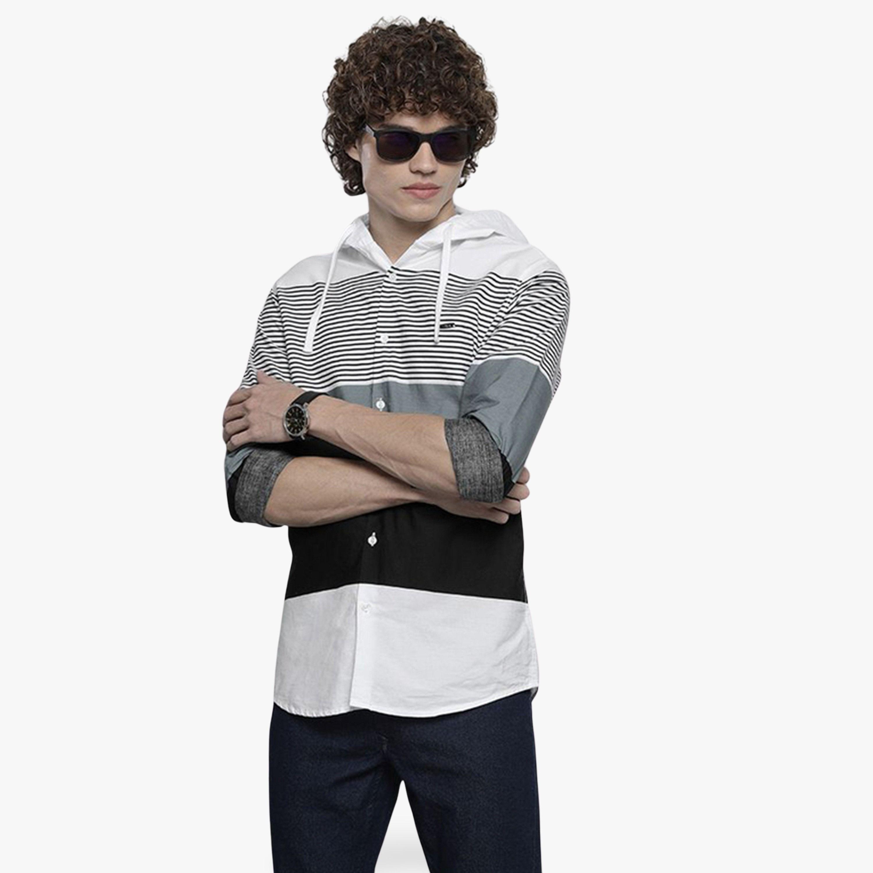 The Indian Garage Co X Styli Men Hooded Color Block Shirt-men-clothing-shirts-image-1