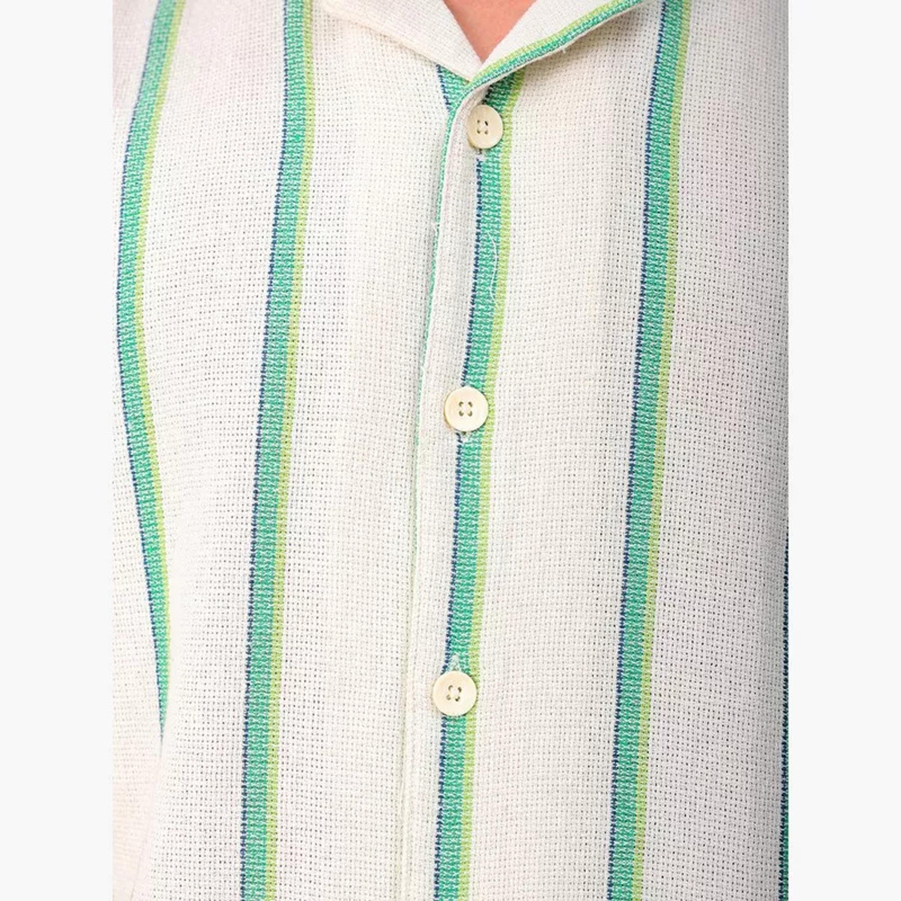 The Indian Garage Co X Styli Men Cream Striped Resort Collar Shirt-men-clothing-shirts-image-6